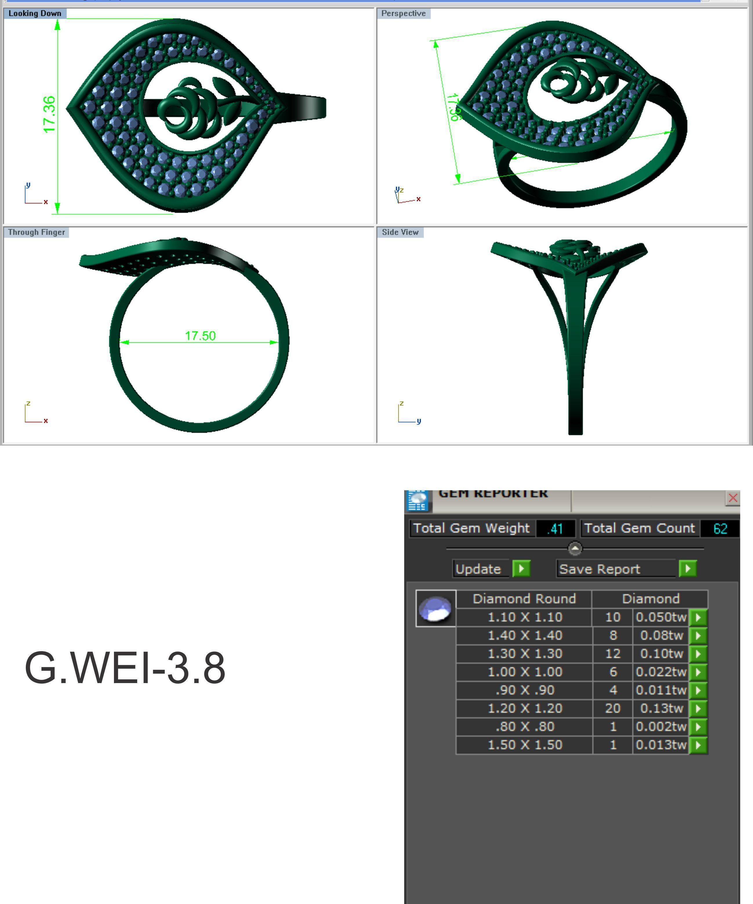 Women Ring  Render 3dm STL OBJ FBX Details 3D print model_16