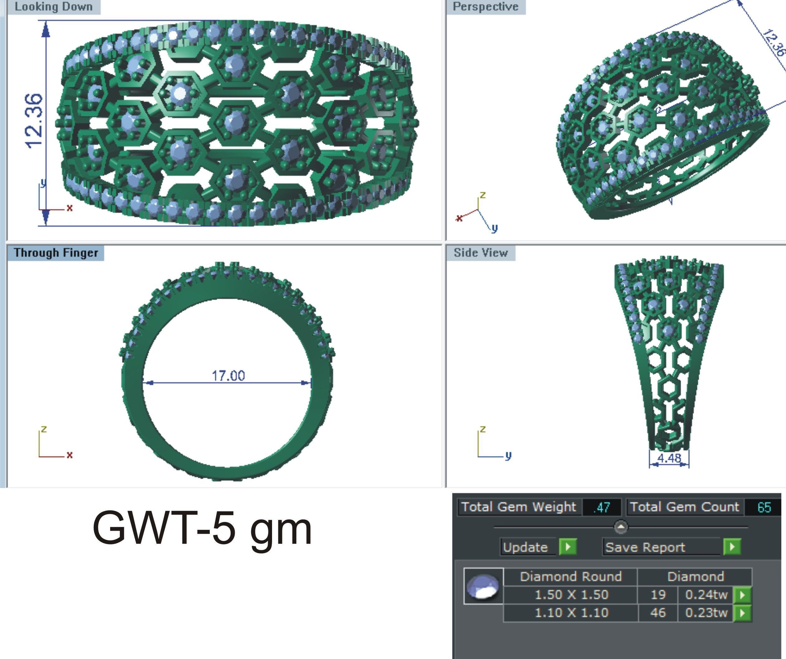 Women Ring  Render 3dm STL OBJ FBX Details 3D print model_16