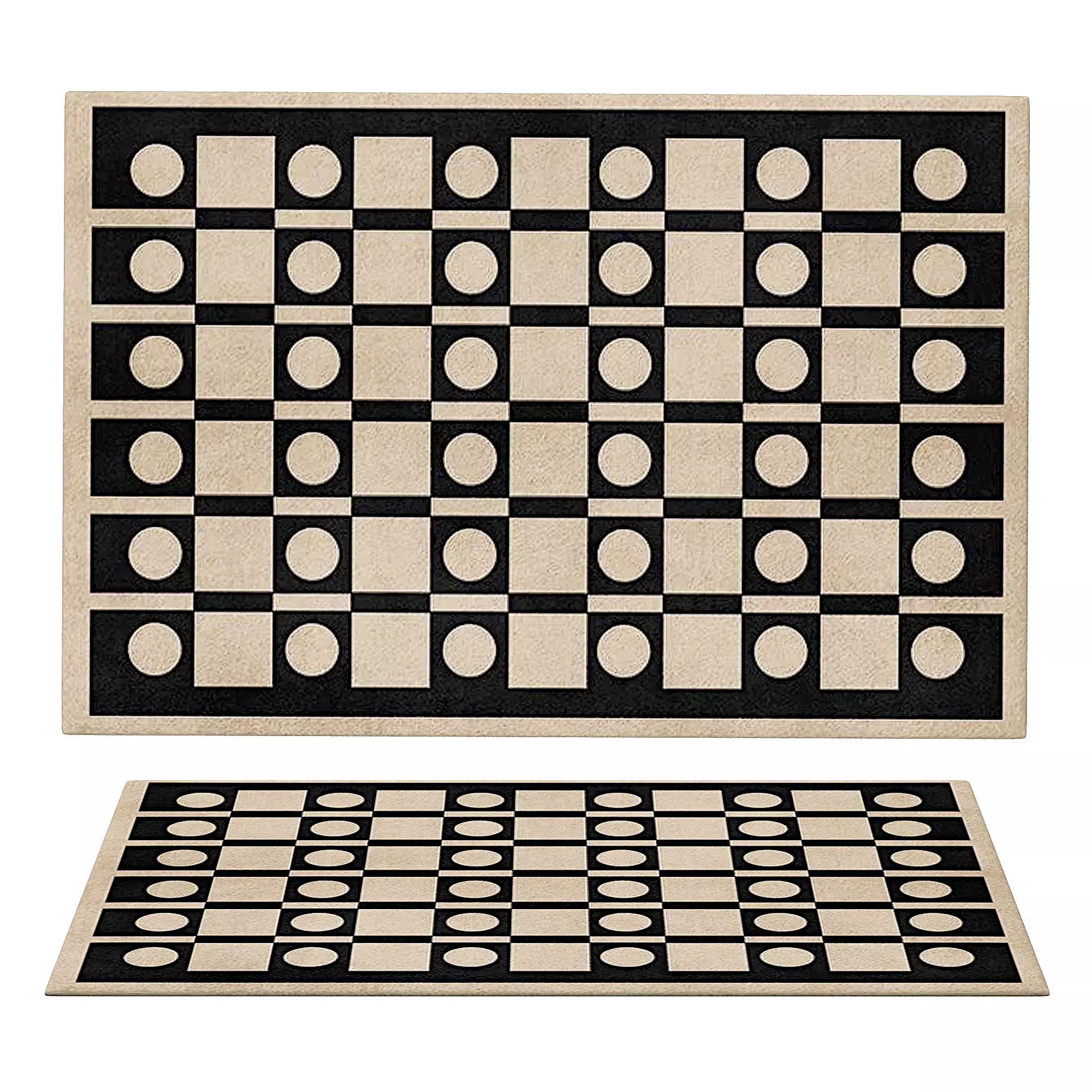 Mid Century Modern Rugs Next to Bed 3D model_0