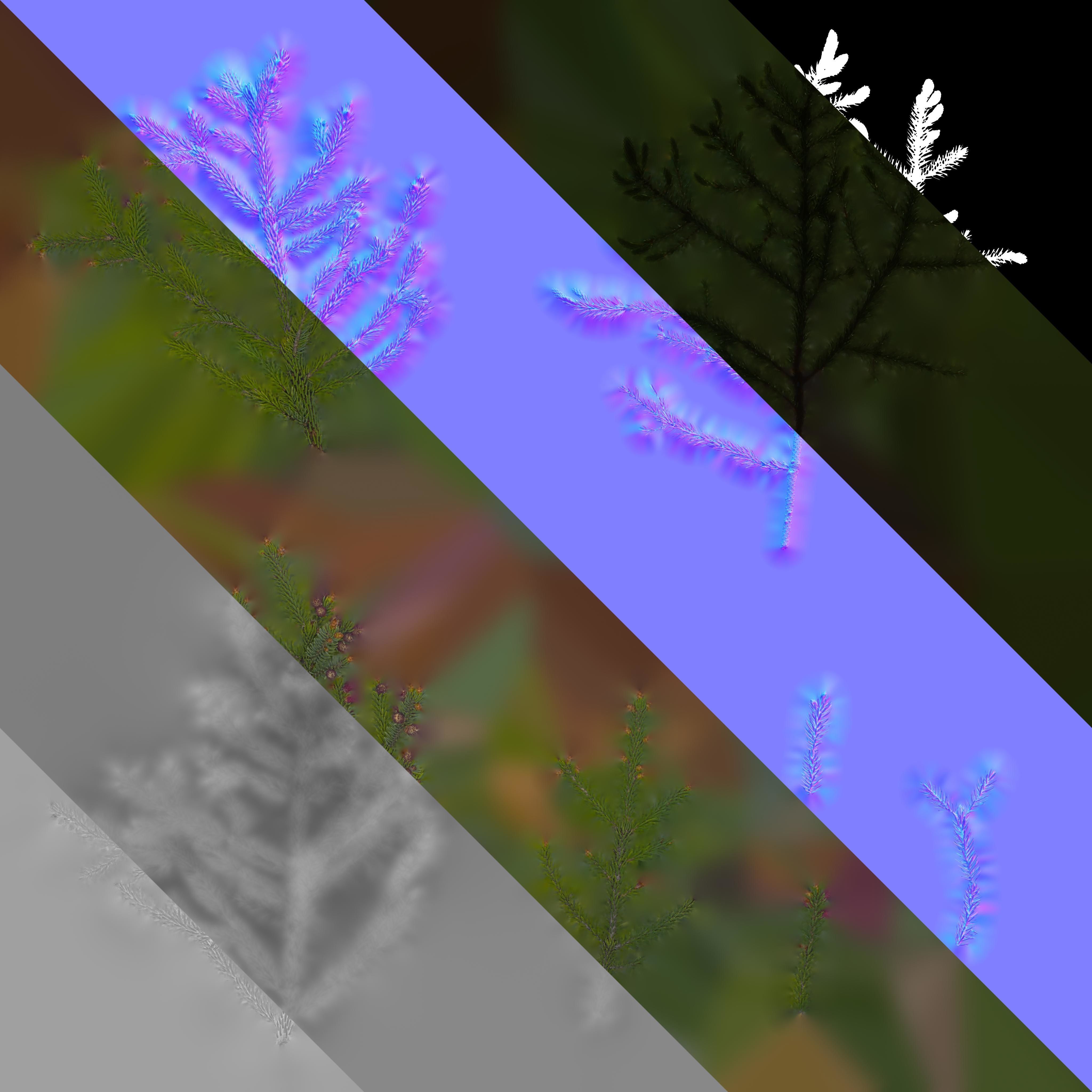 Dragon Spruce Trunk Model And Textures Pack Low-poly 3D model_16