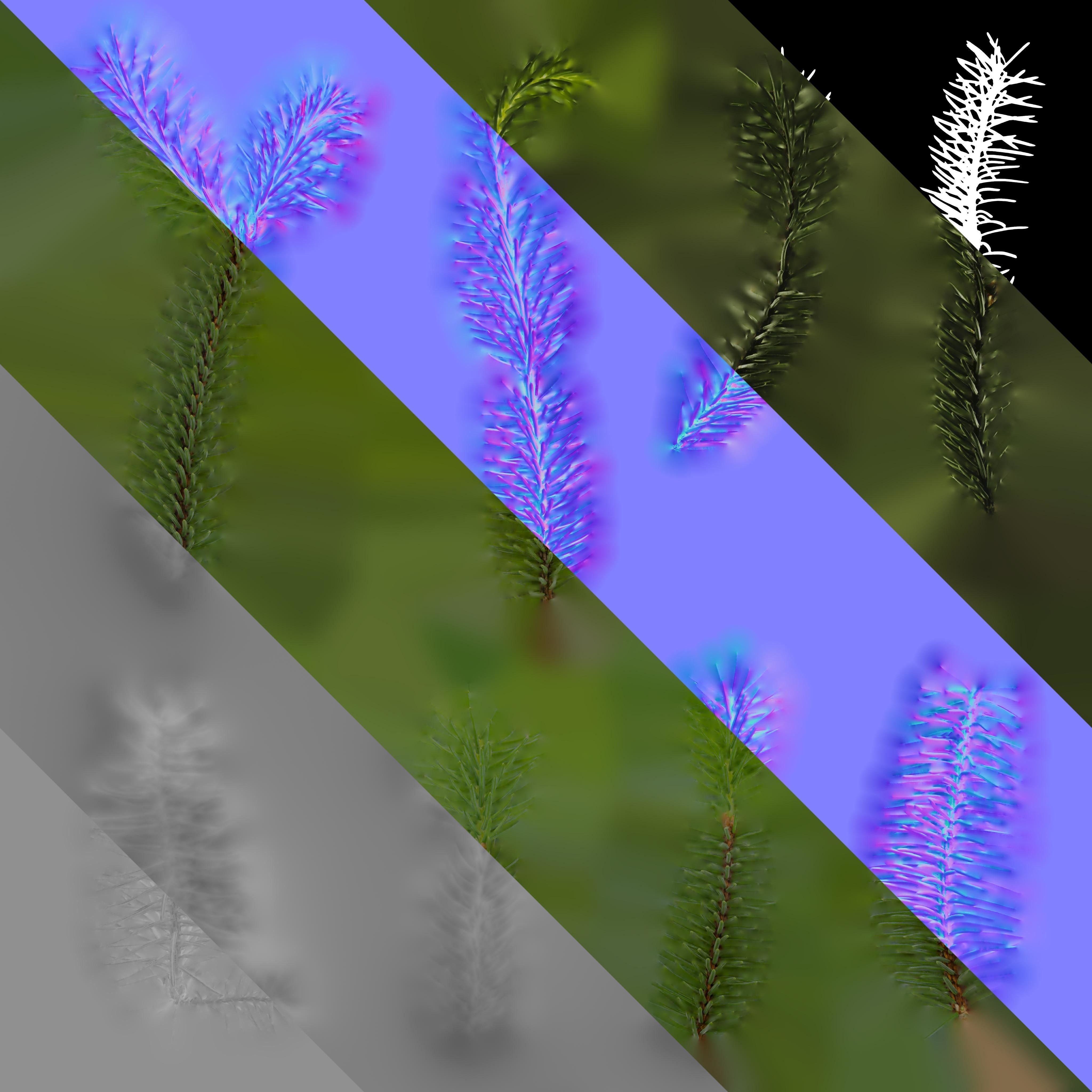 Dragon Spruce Trunk Model And Textures Pack Low-poly 3D model_19