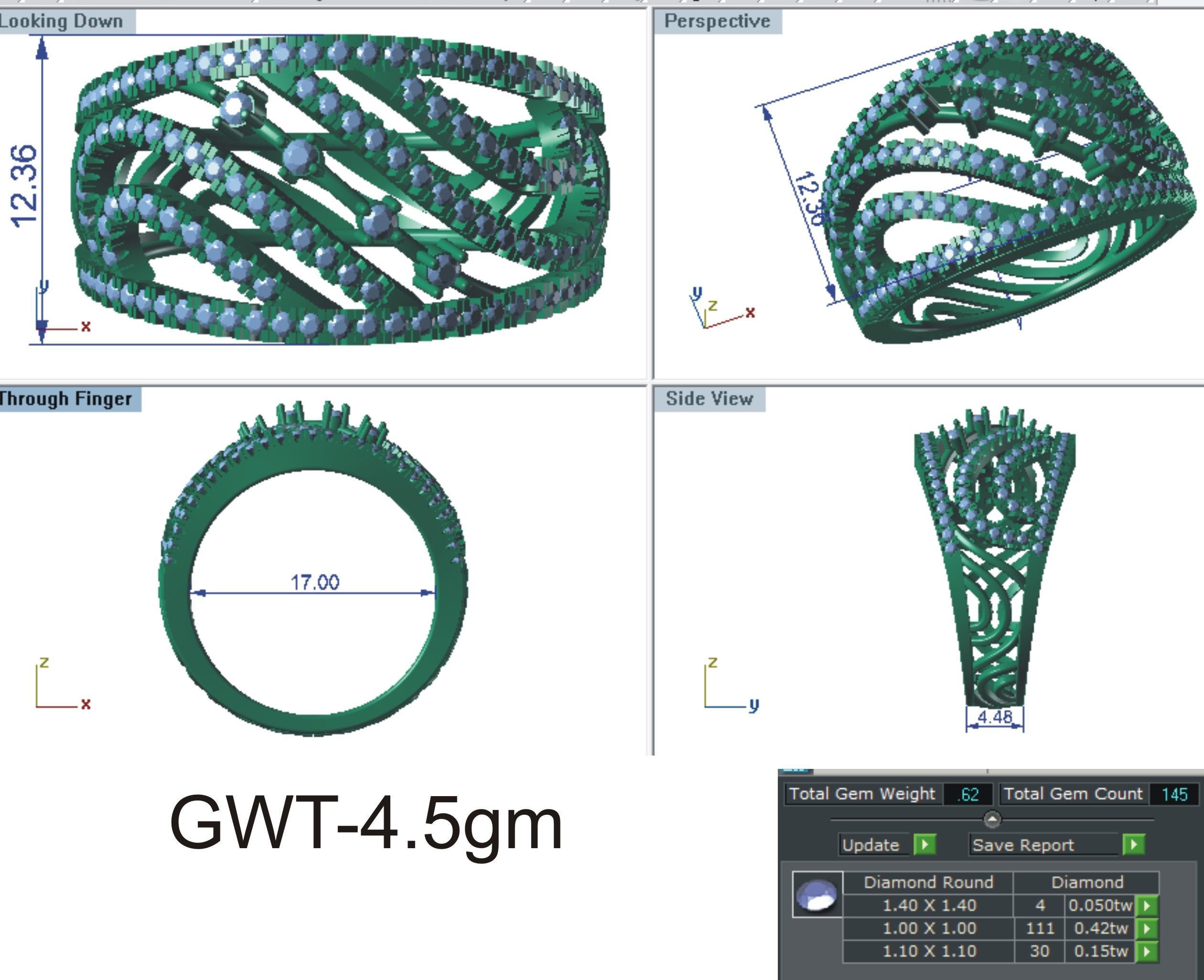 Women Ring  Render 3dm STL OBJ FBX Details 3D print model_33