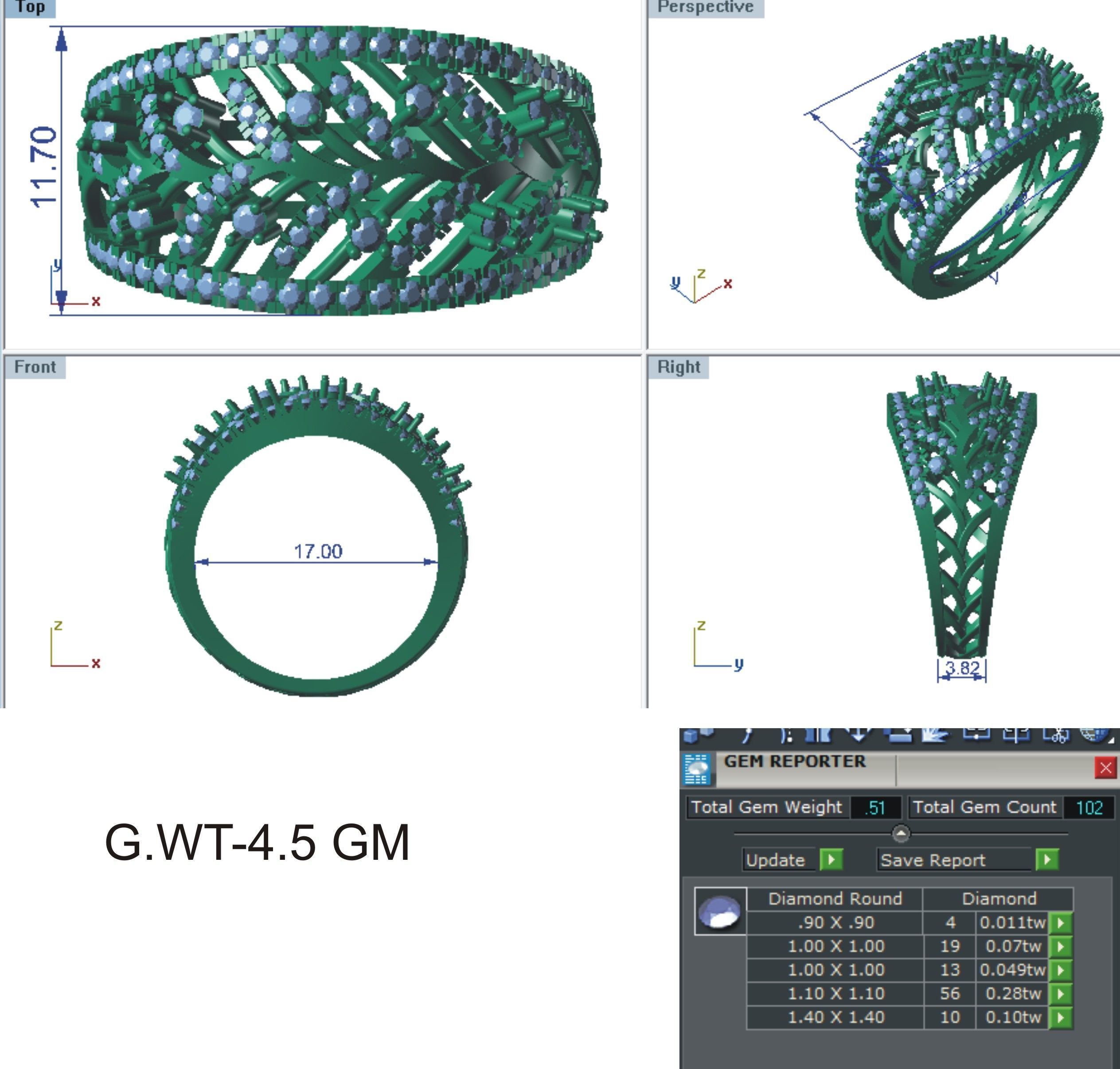 Women Ring  Render 3dm STL OBJ FBX Details 3D print model_32