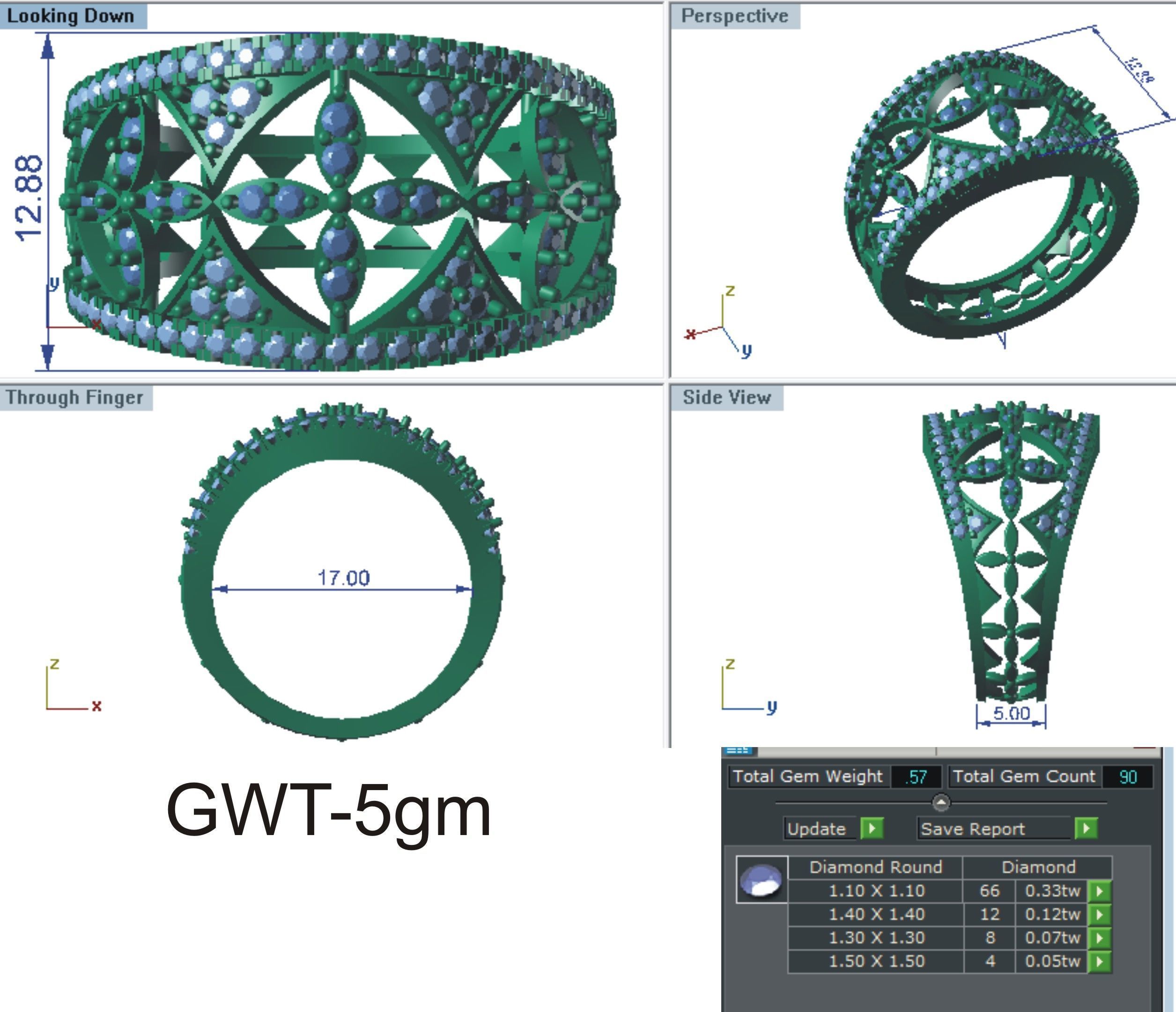 Women Ring  Render 3dm STL OBJ FBX Details 3D print model_32