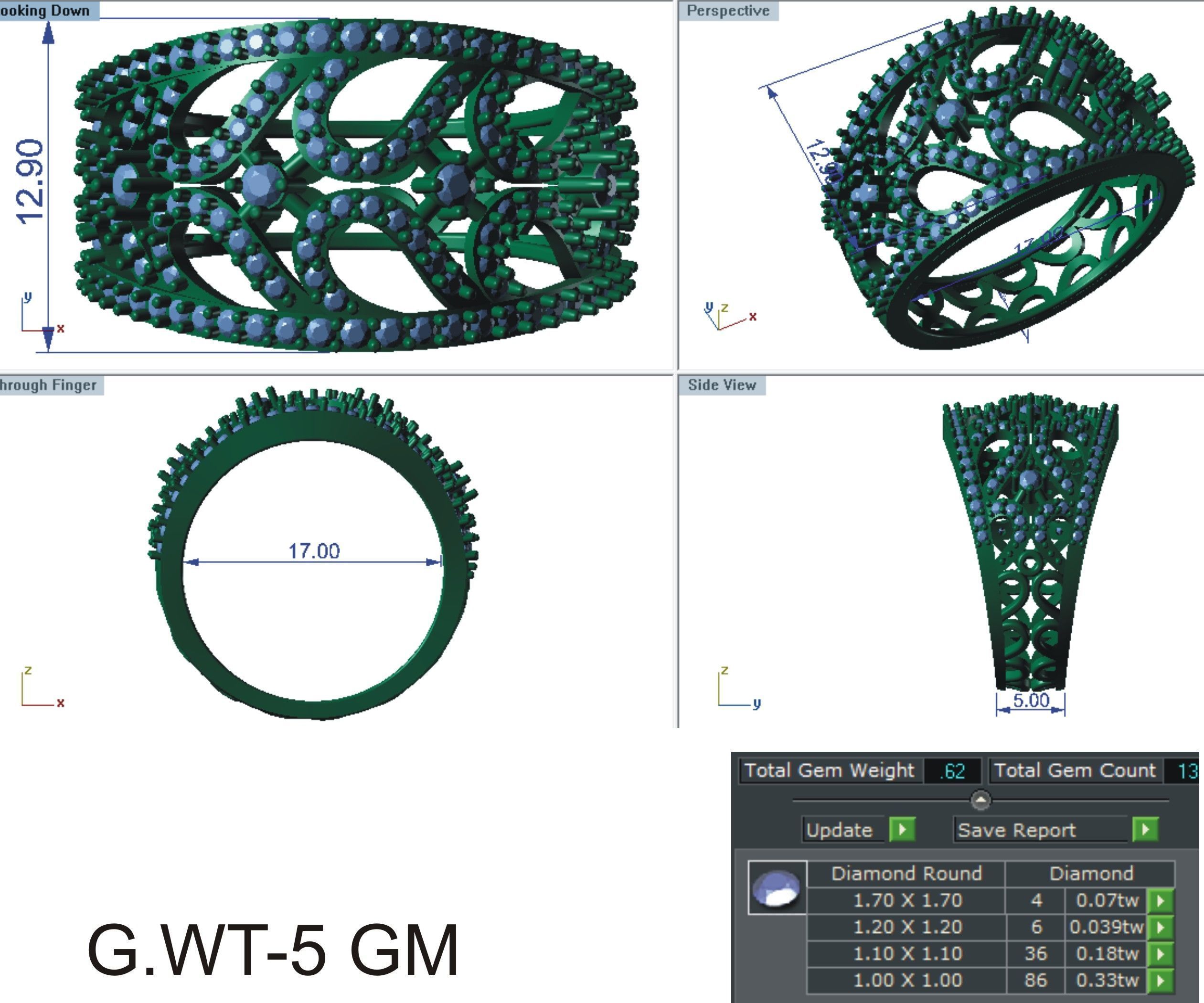 Women Ring  Render 3dm STL OBJ FBX Details 3D print model_33