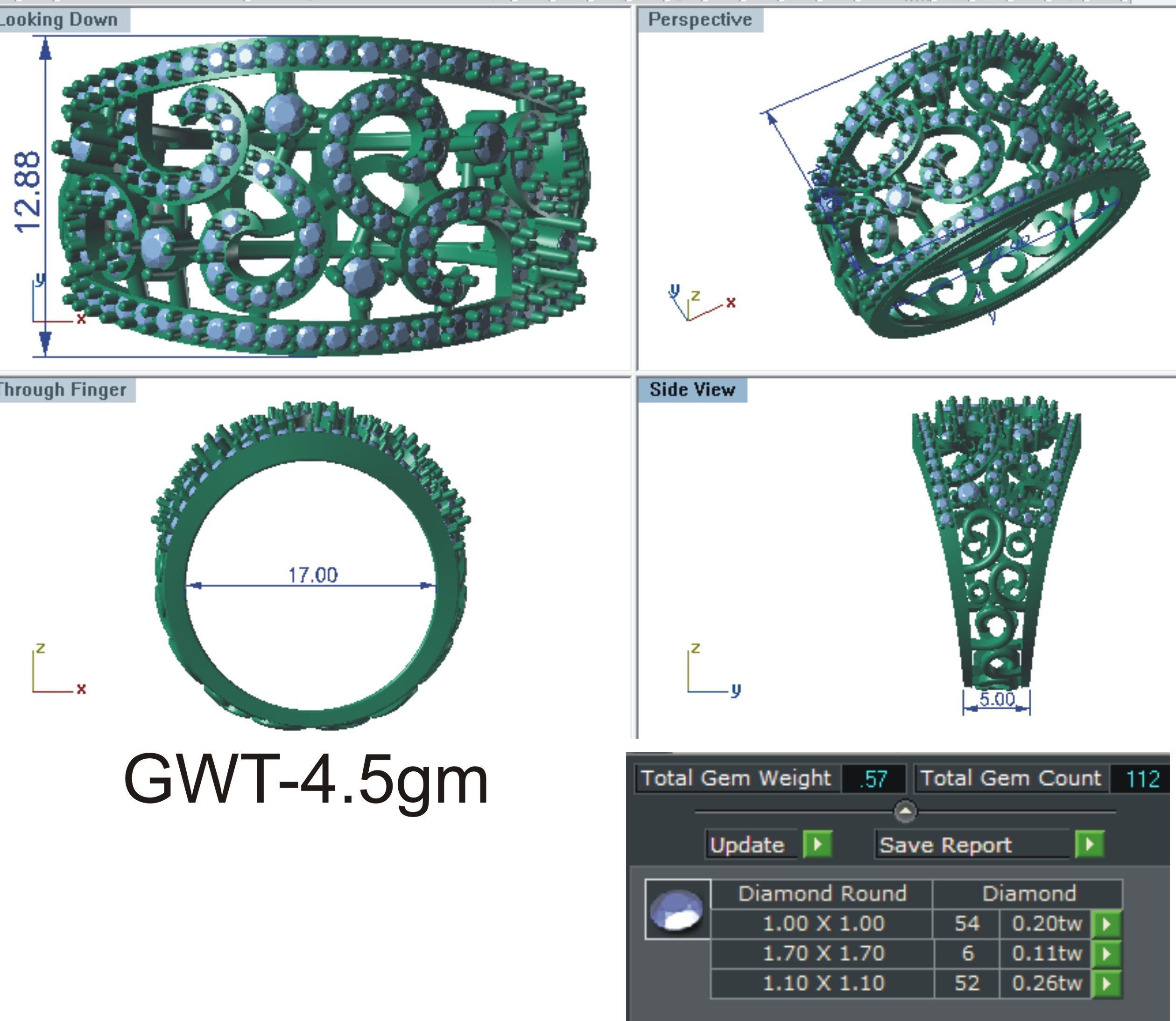 Women Ring  Render 3dm STL OBJ FBX Details 3D print model_16