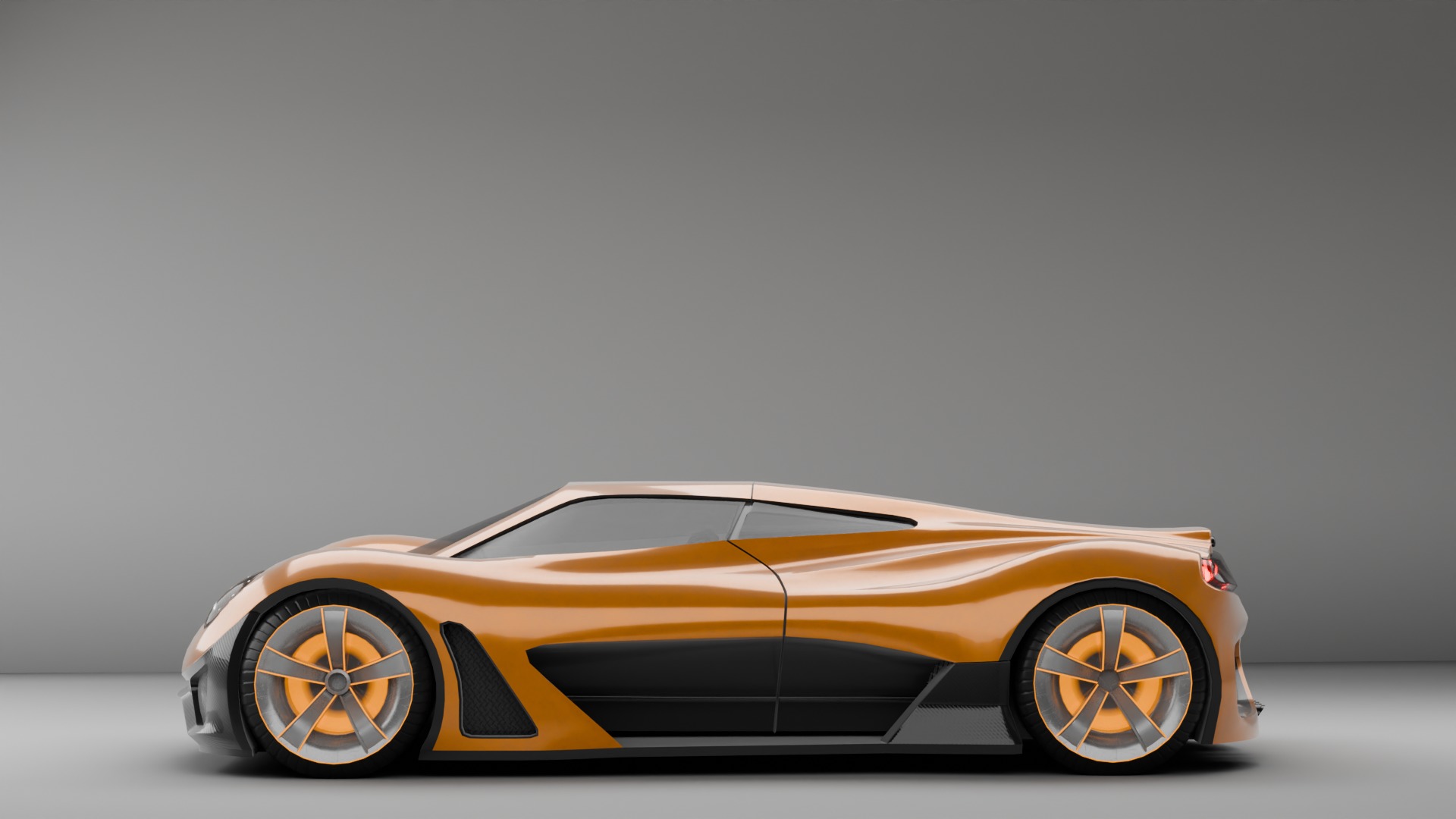 Racing Concept Car - Mid Poly 3D Model with Base Interior Low-poly 3D model_1