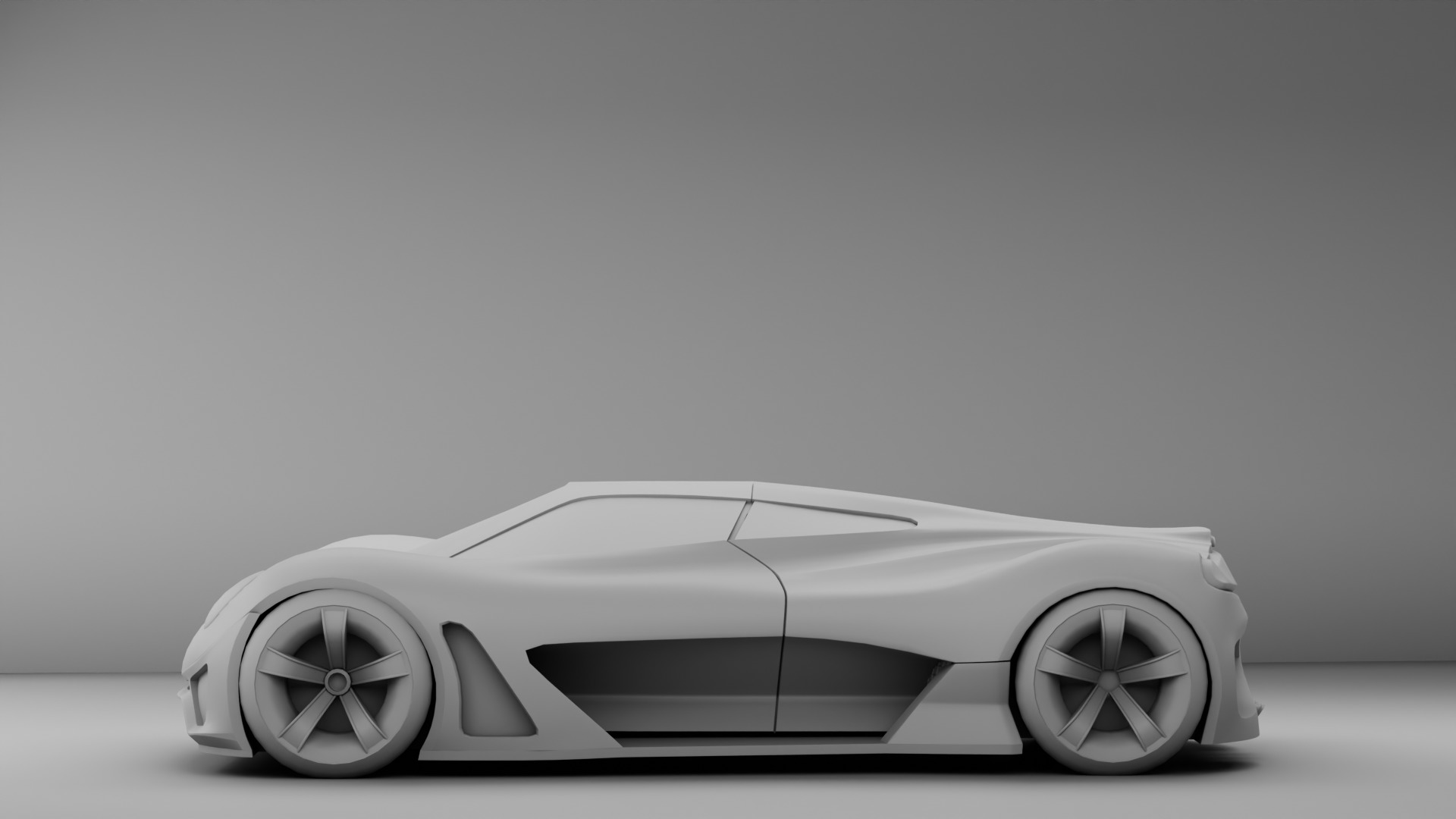 Racing Concept Car - Mid Poly 3D Model with Base Interior Low-poly 3D model_6