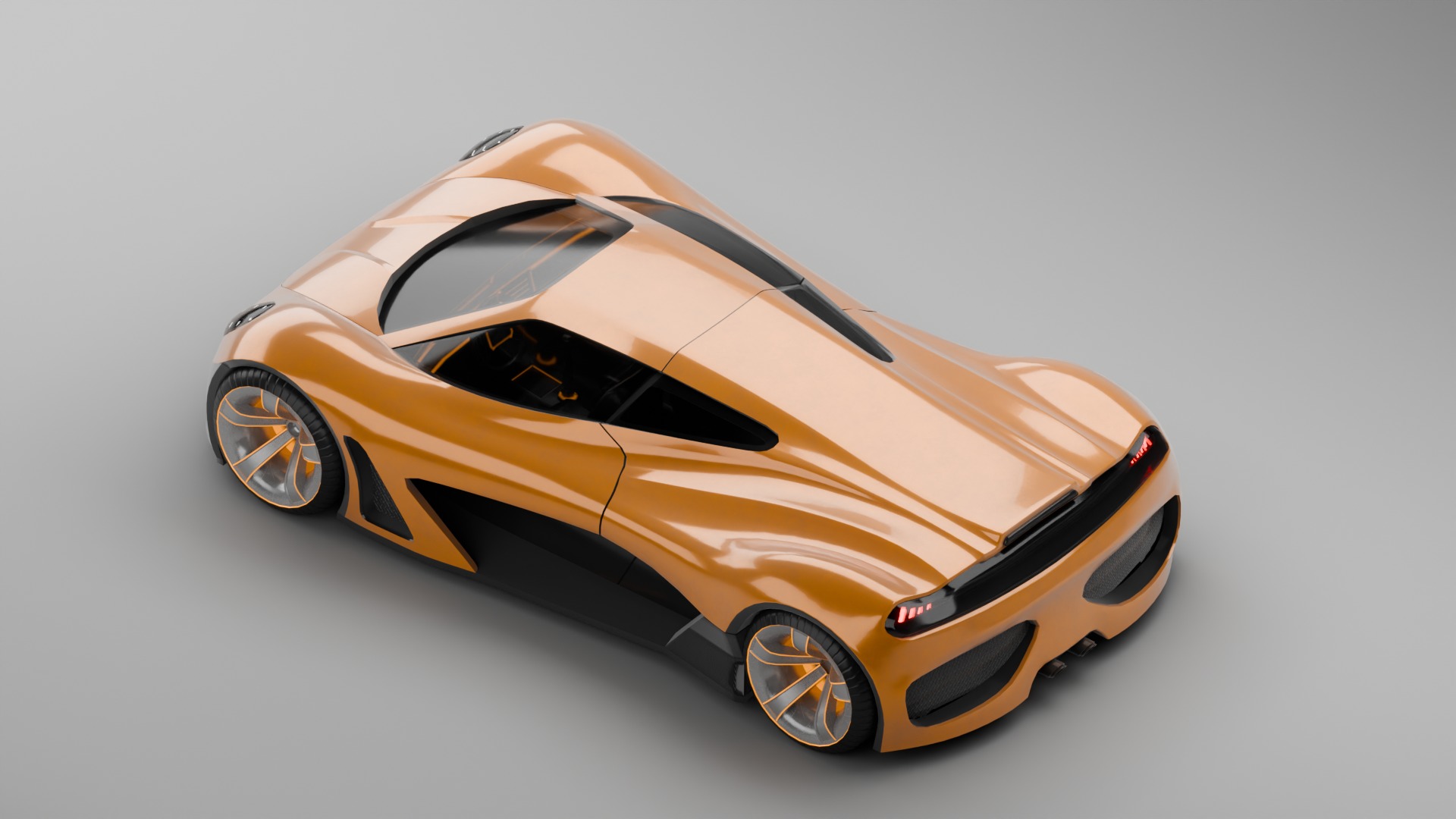 Racing Concept Car - Mid Poly 3D Model with Base Interior Low-poly 3D model_2