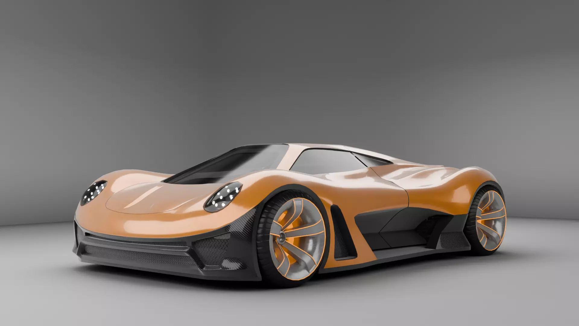 Racing Concept Car - Mid Poly 3D Model with Base Interior Low-poly 3D model_0