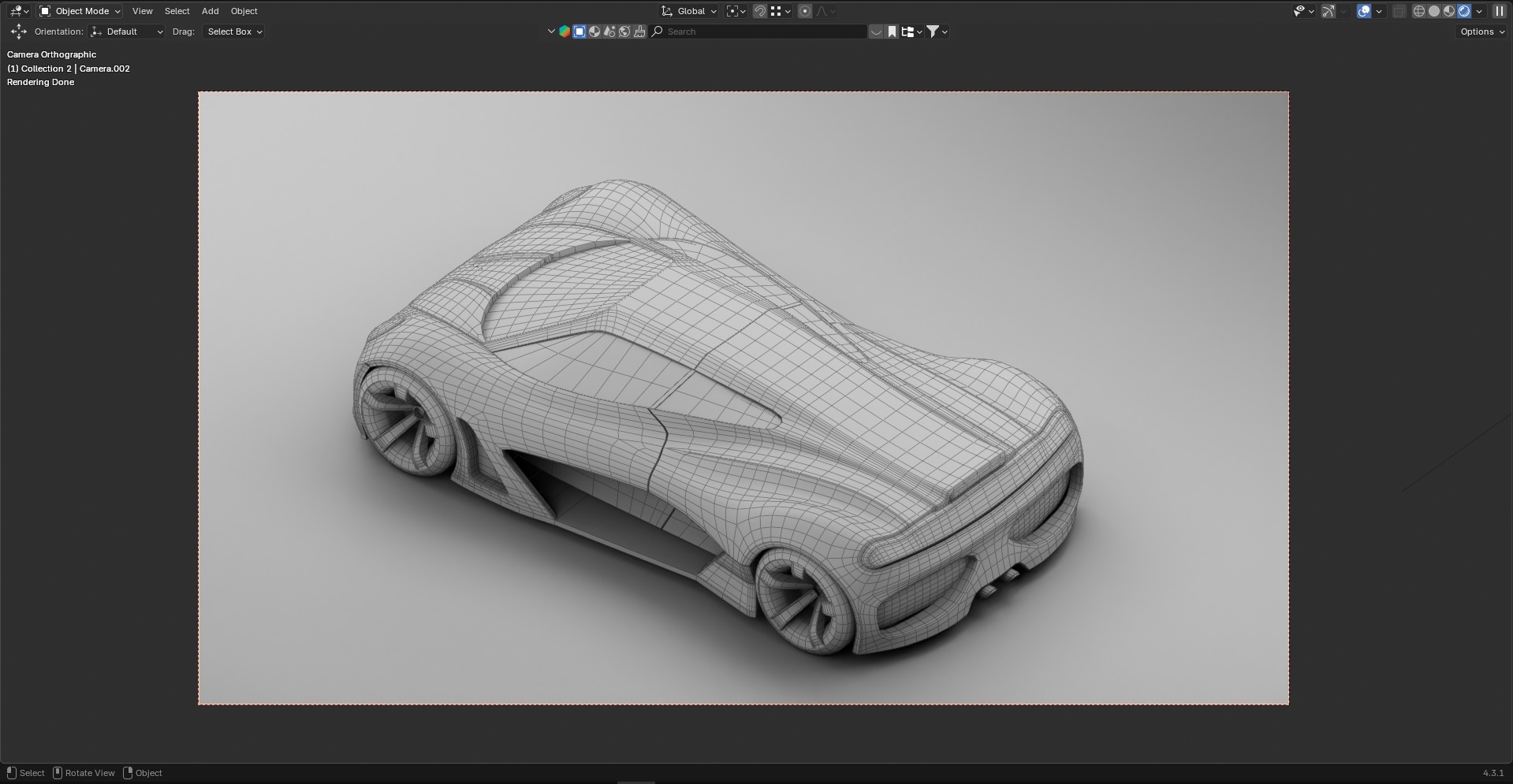 Racing Concept Car - Mid Poly 3D Model with Base Interior Low-poly 3D model_9