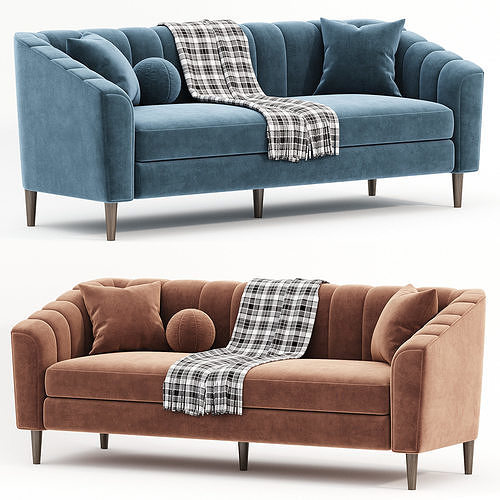 Jeannie Contemporary Fabric 3 Seater Sofa 3D model | CGTrader