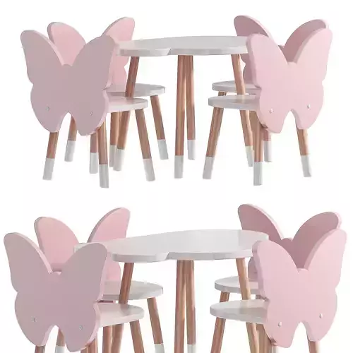 Vaikiskas staliukas Debeselis baltas