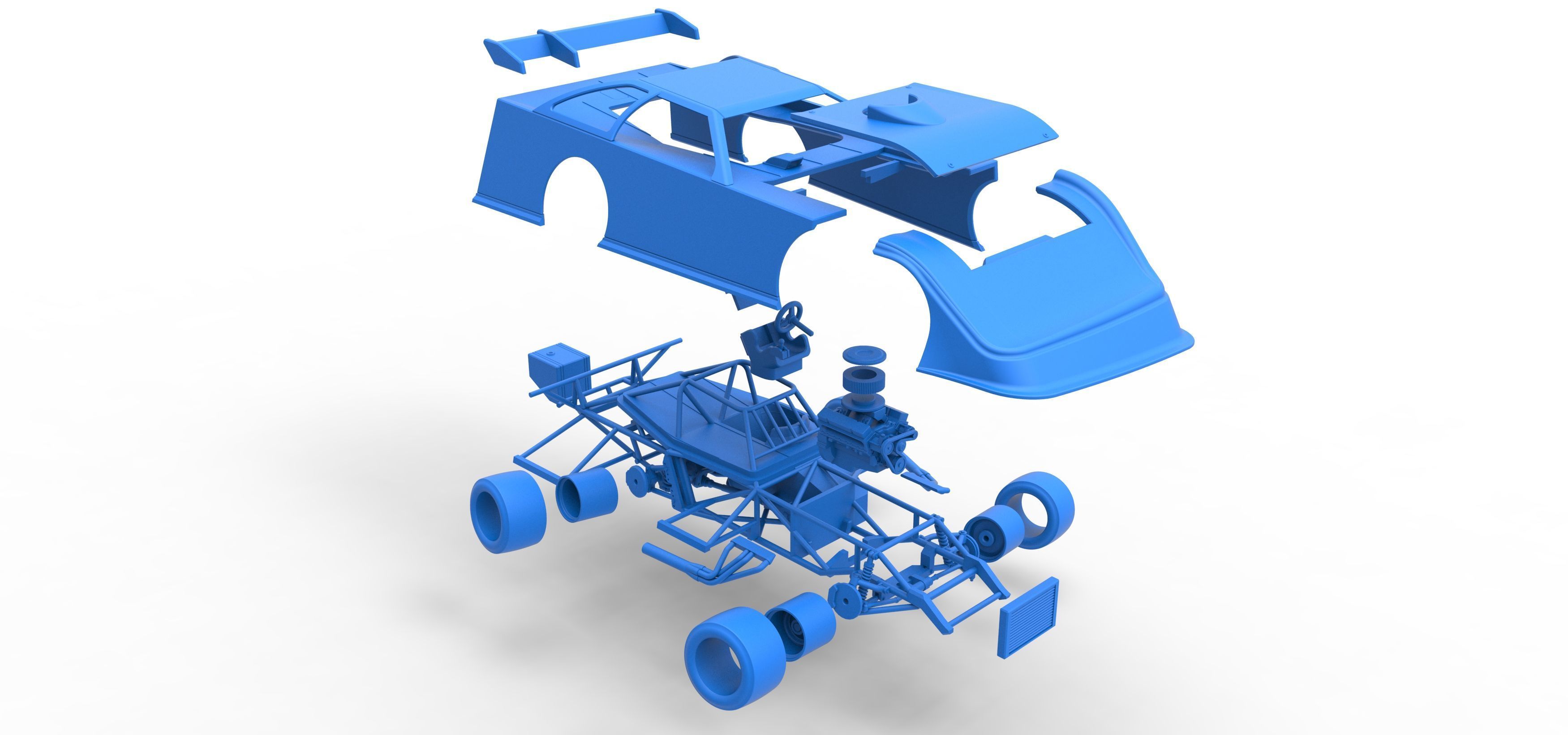 Super Dirt Late model for Pavement while turning Scale 1 to 25 3D print model_65