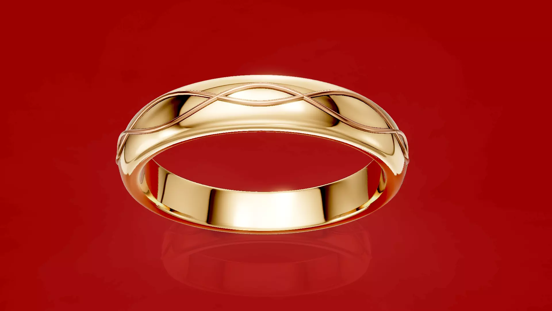 Elegant wavy piped Ring 3D print model