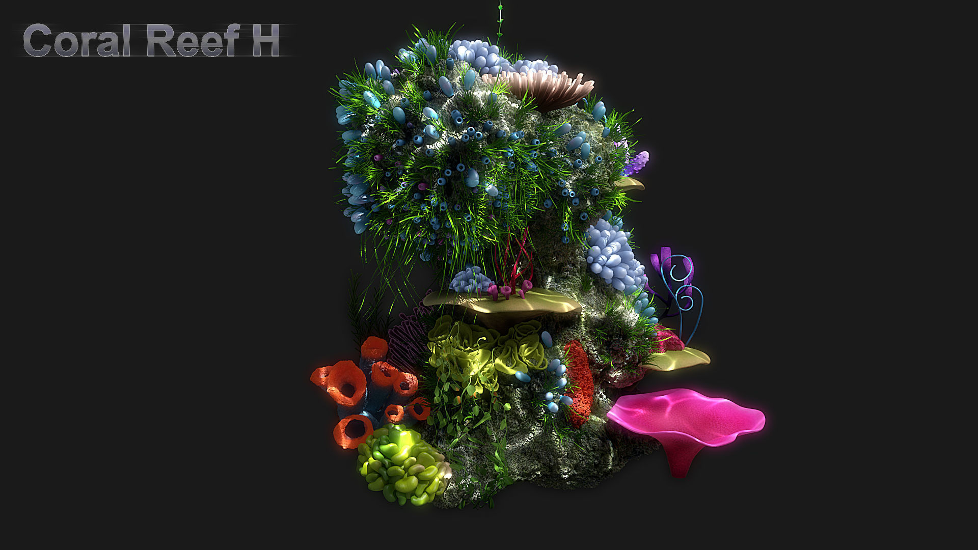 Cartoon Underwater Ship Scene 3D model_11