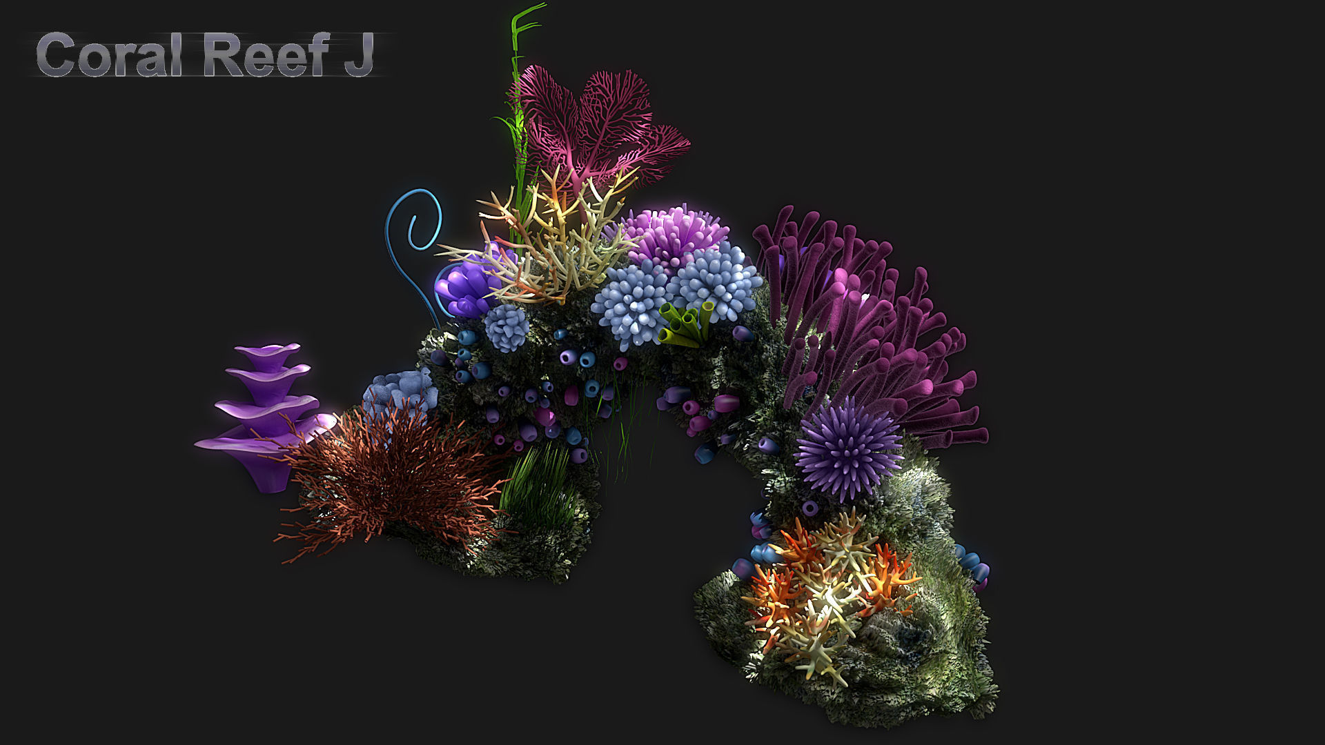 Cartoon Underwater Ship Scene 3D model_13