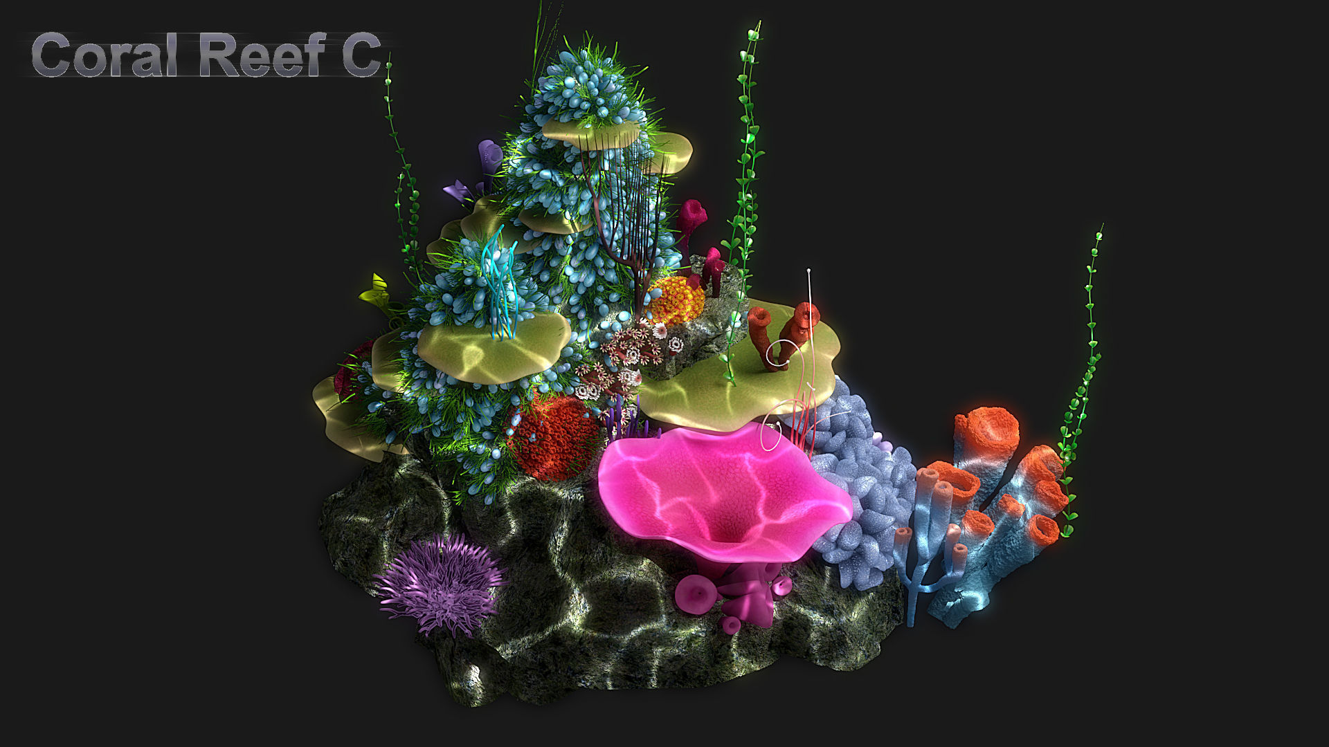 Cartoon Underwater Ship Scene 3D model_6