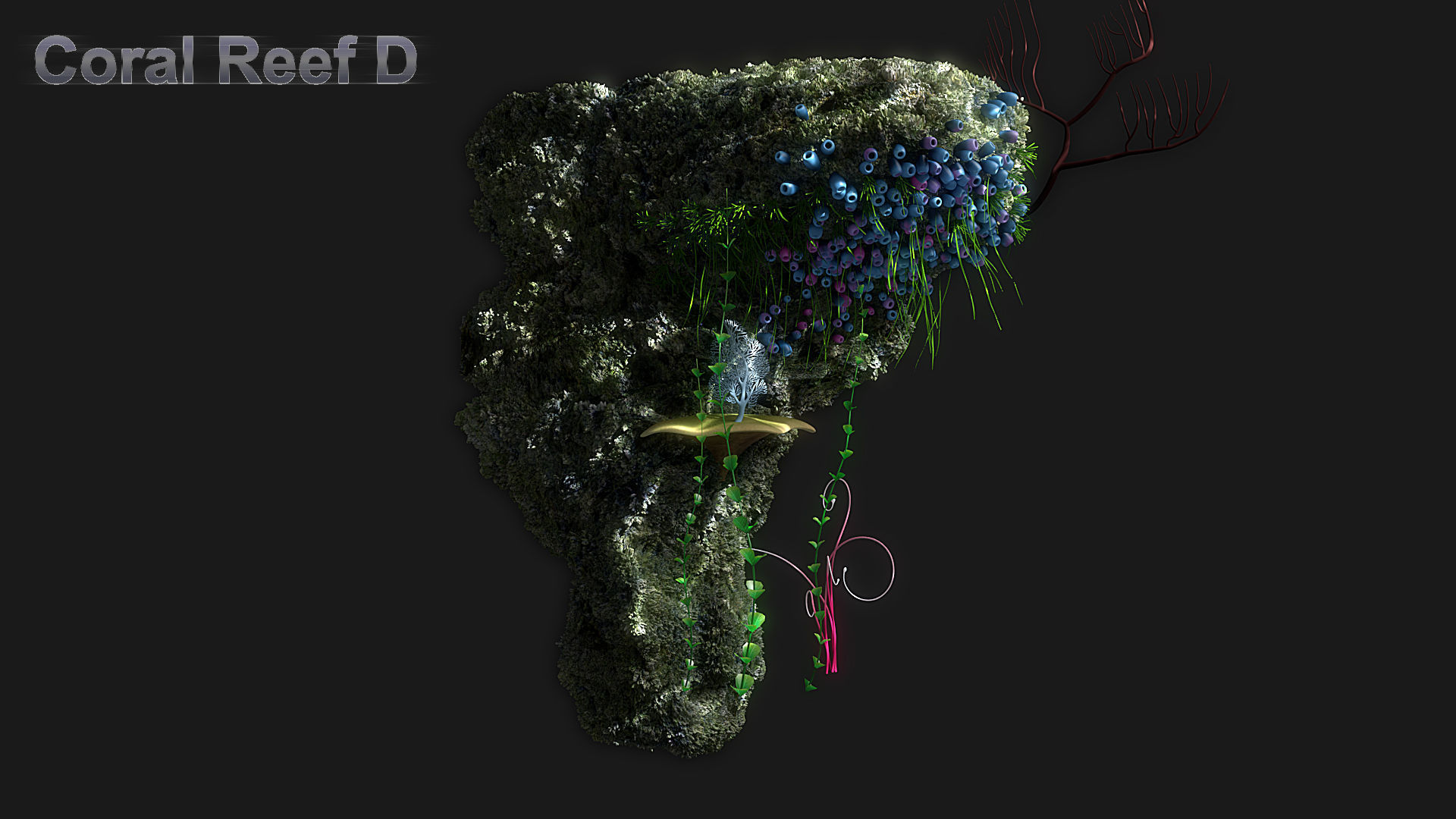 Cartoon Underwater Ship Scene 3D model_7