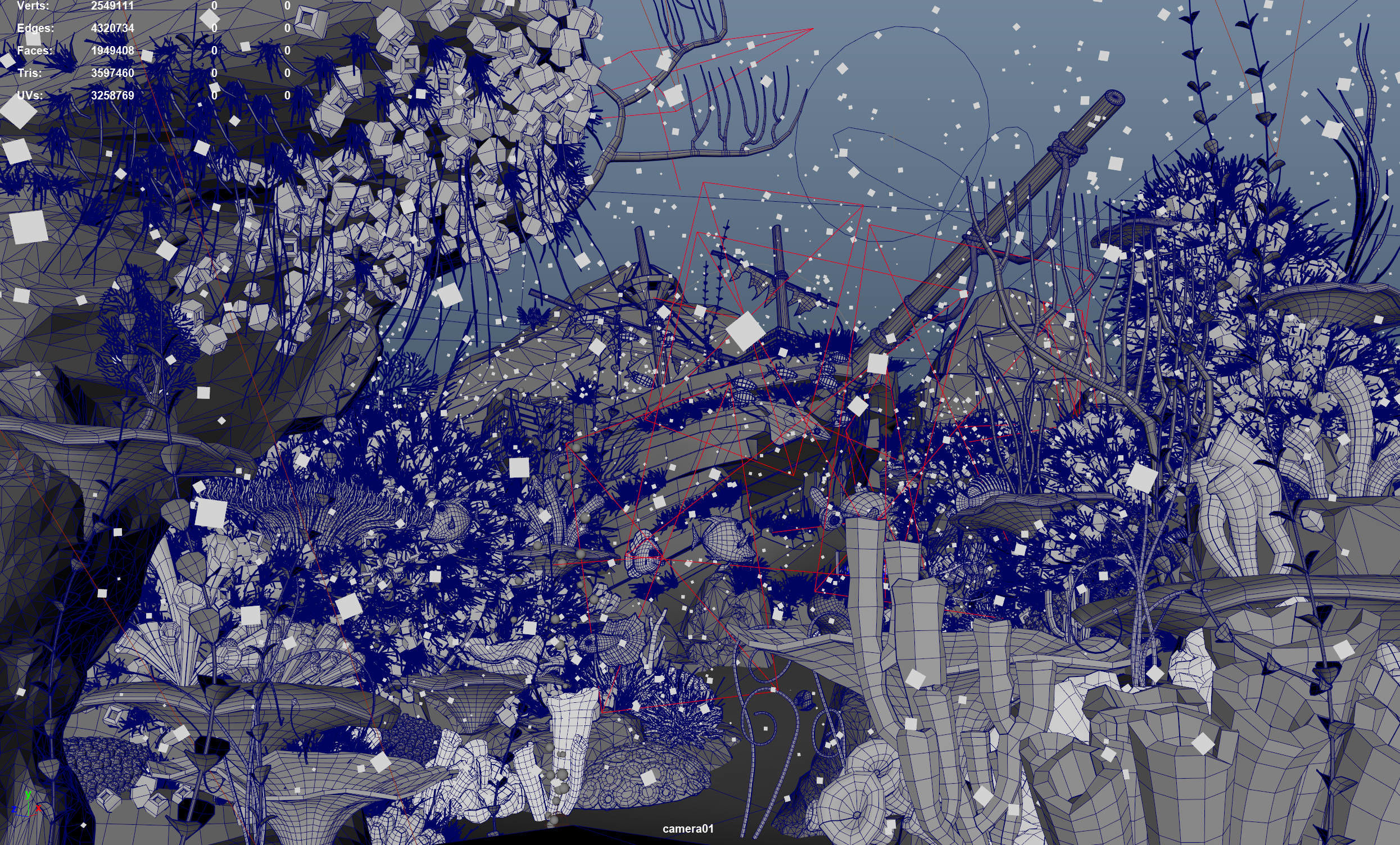 Cartoon Underwater Ship Scene 3D model_22