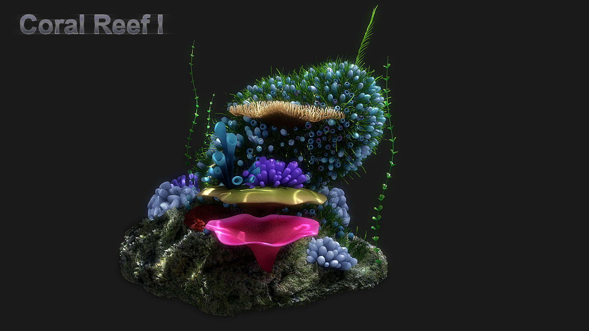 Cartoon Underwater Ship Scene 3D model_12