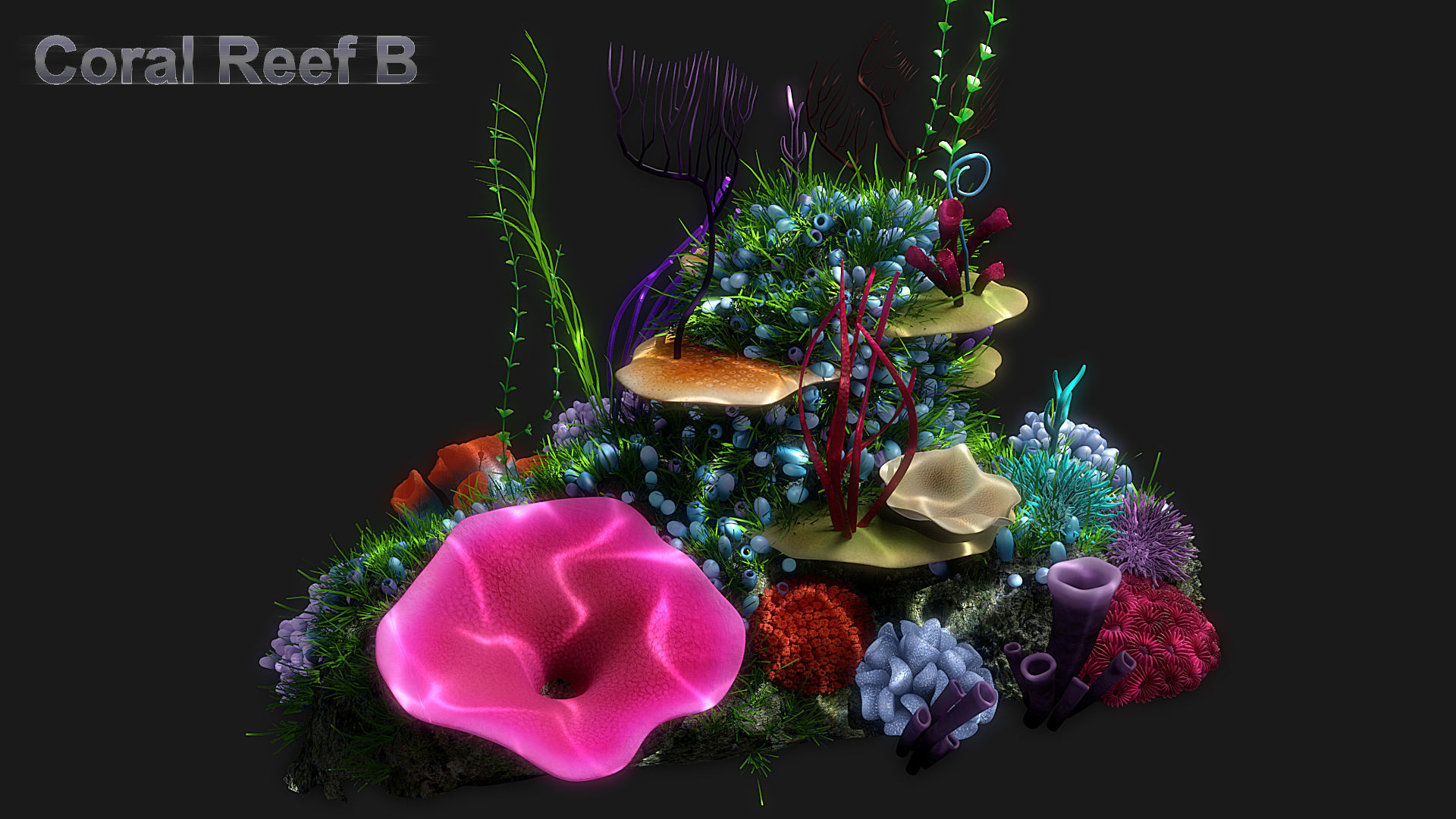 Cartoon Underwater Ship Scene 3D model_5