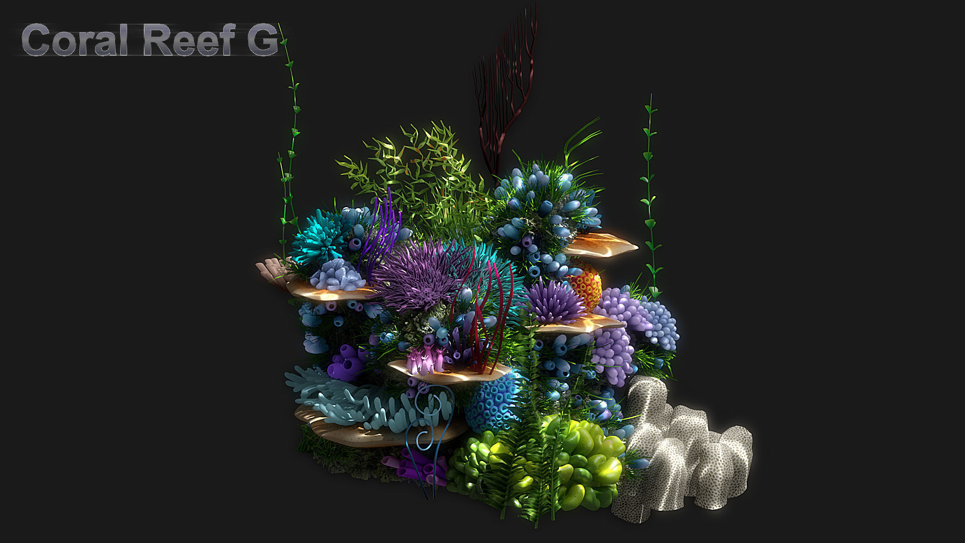 Cartoon Underwater Ship Scene 3D model_10