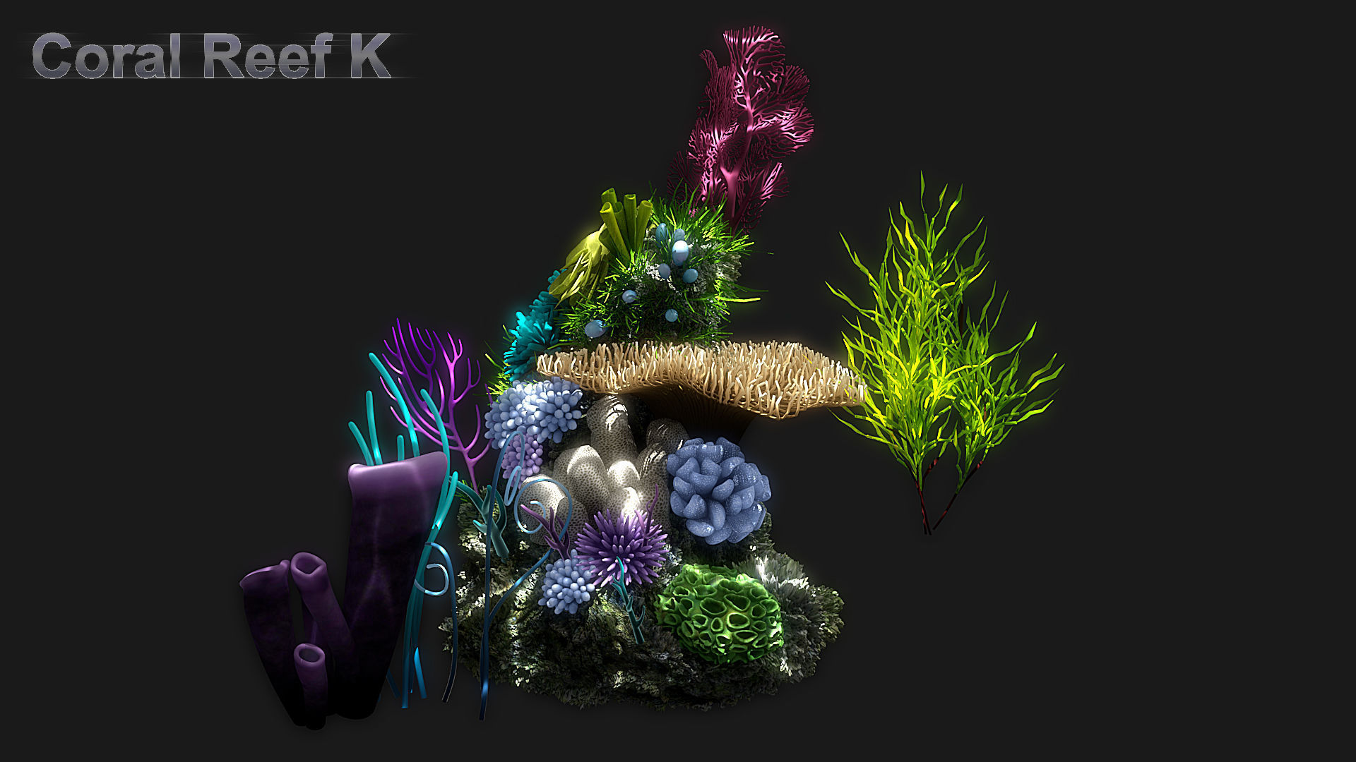Cartoon Underwater Ship Scene 3D model_14
