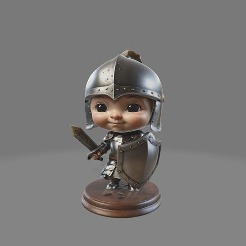 Baby Knight Chibi Table Figure 3D model