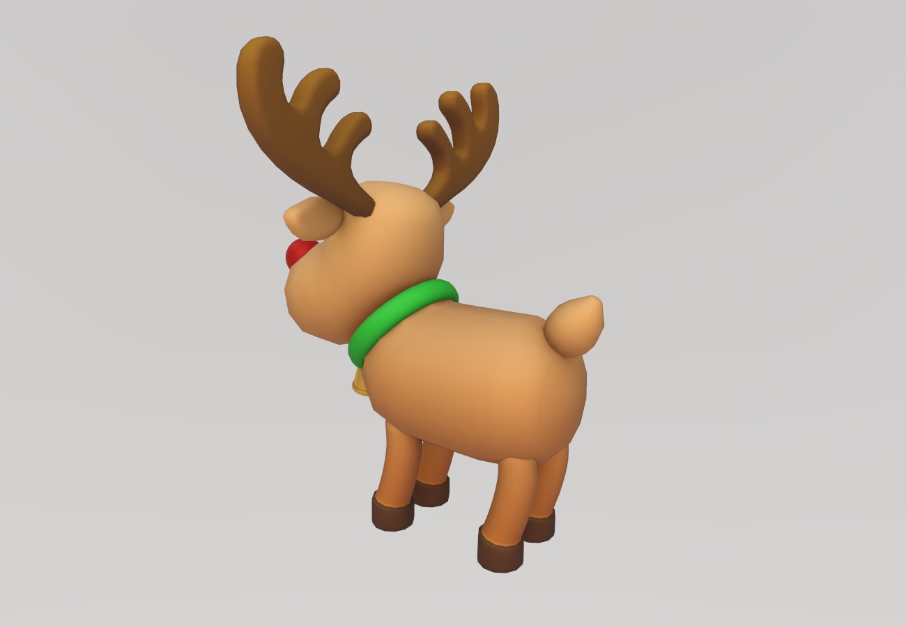Stylized Low-Poly Christmas Rudolph the Reindeer Low-poly 3D model_5