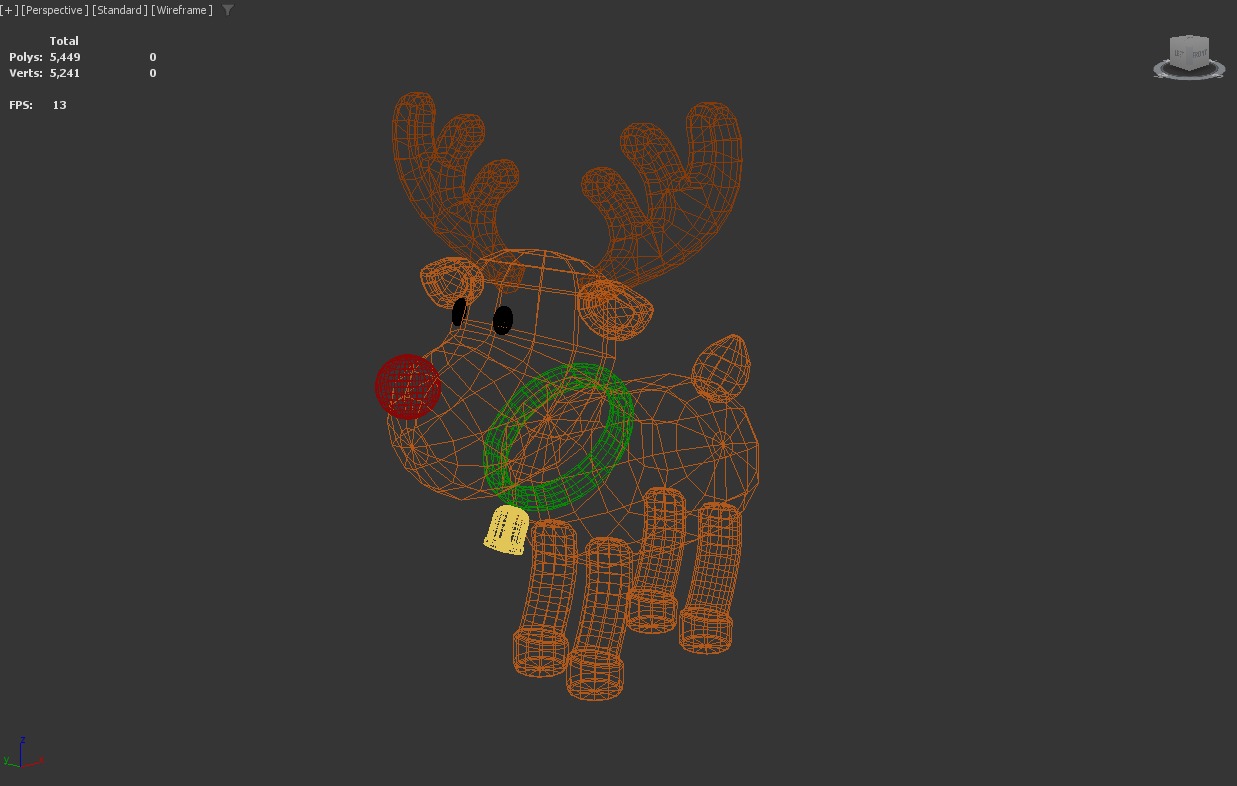 Stylized Low-Poly Christmas Rudolph the Reindeer Low-poly 3D model_9