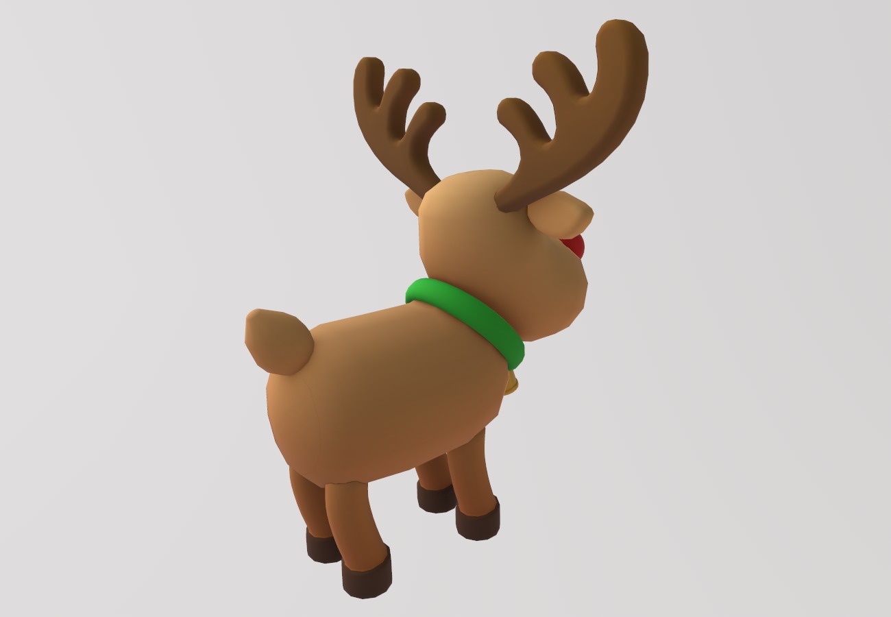 Stylized Low-Poly Christmas Rudolph the Reindeer Low-poly 3D model_6