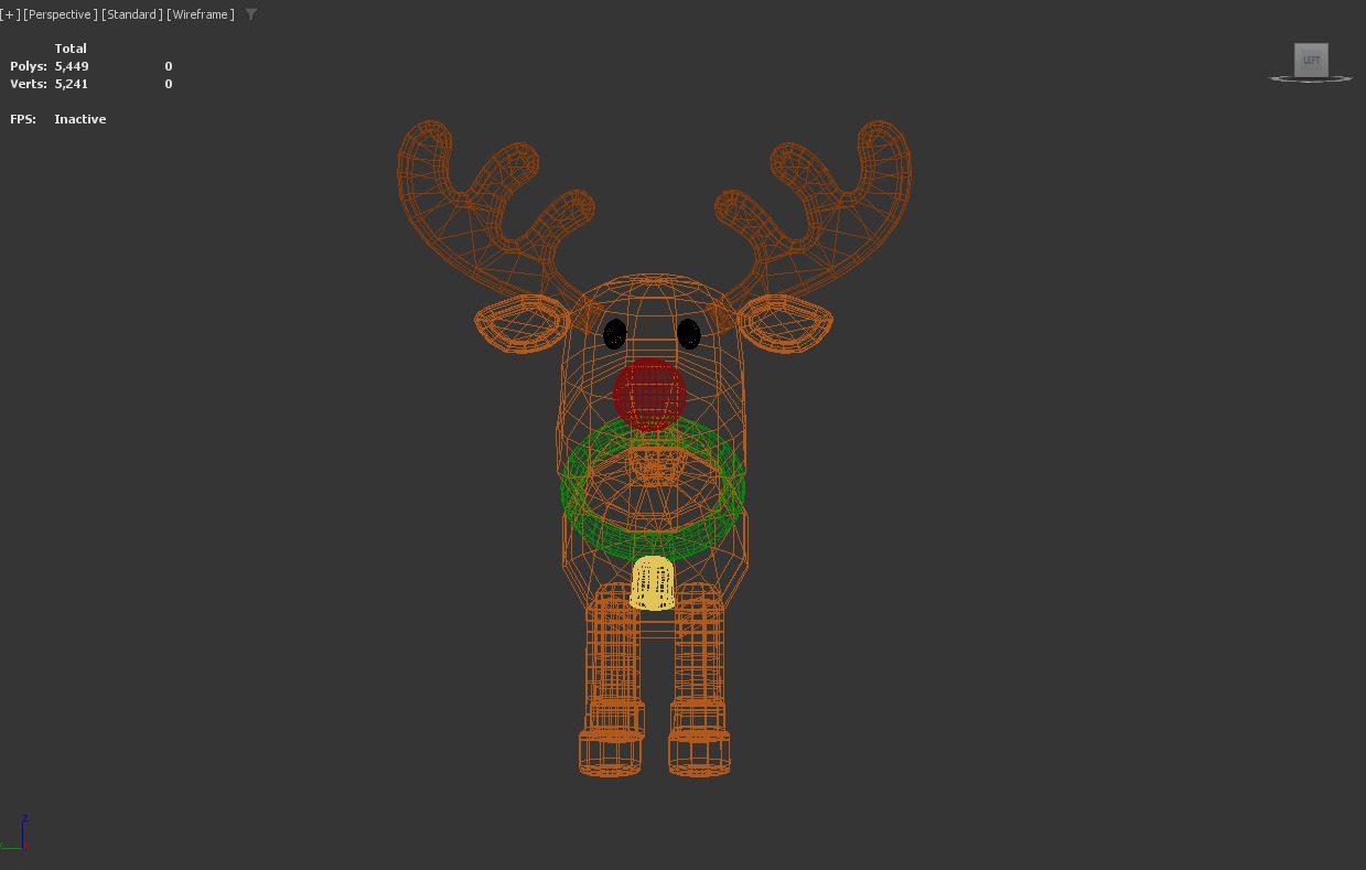 Stylized Low-Poly Christmas Rudolph the Reindeer Low-poly 3D model_7