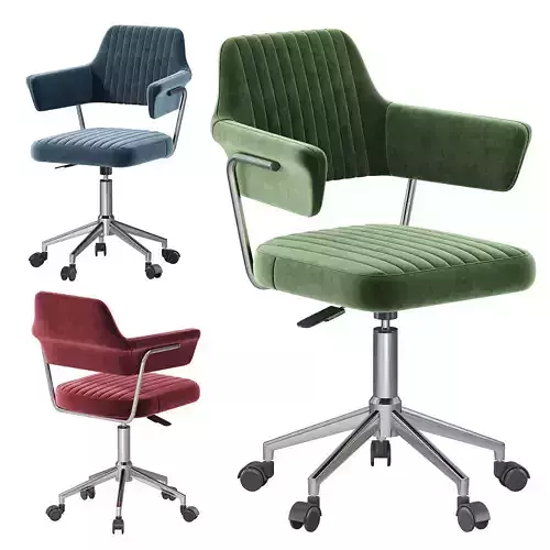 Olive Green Velvet Swivel Office Chair with Arms Fenix