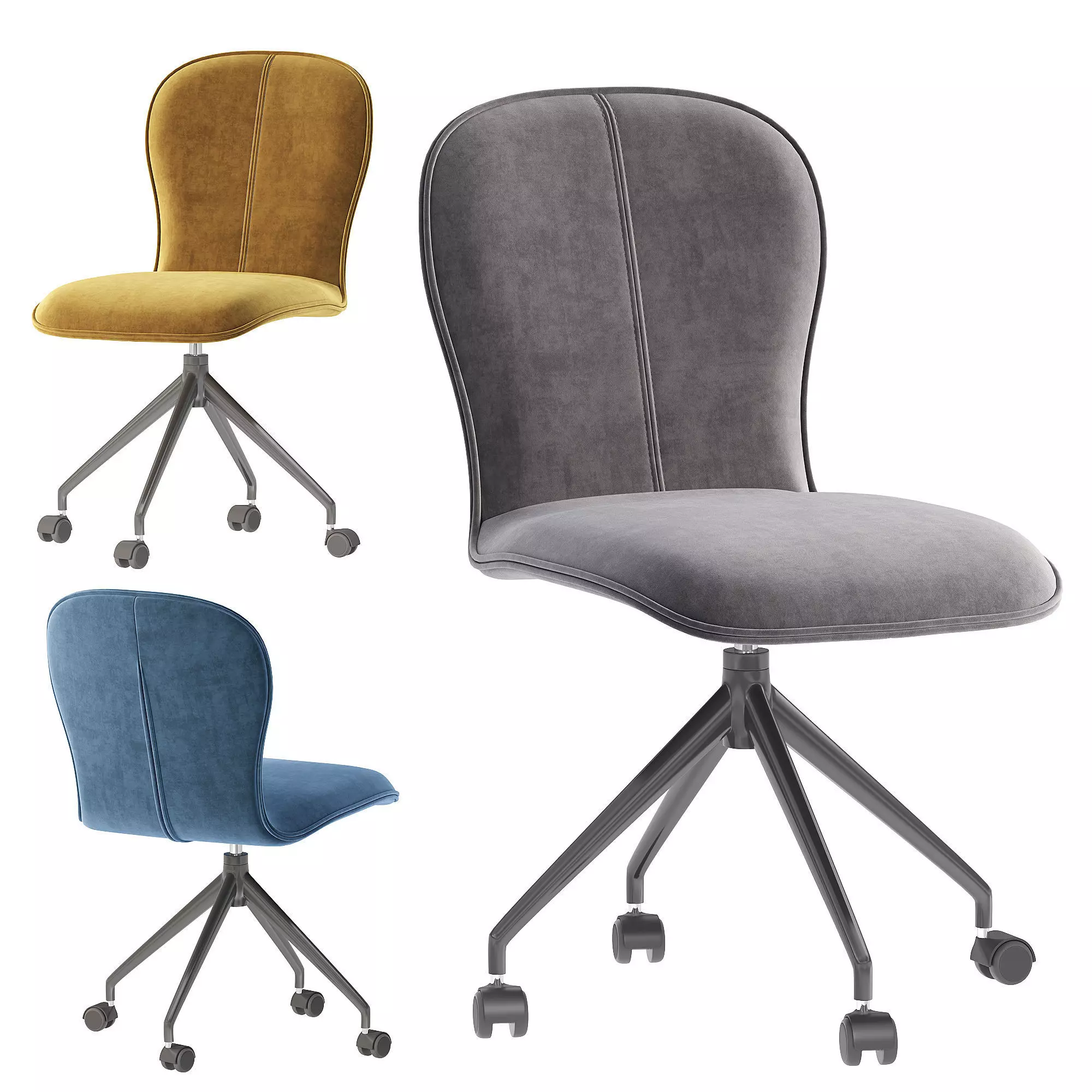 Aspen Designer chair on wheels 3D model_0