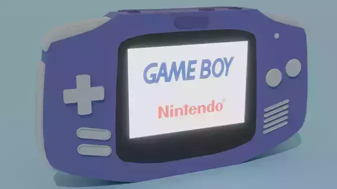 Low Poly Nintendo Gameboy Advance 3D Model Low-poly 3D model