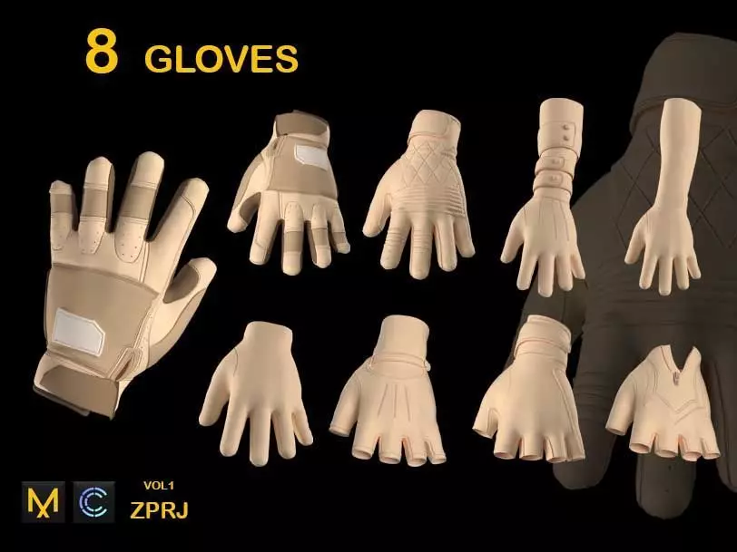 8 GLOVES 3D model_0