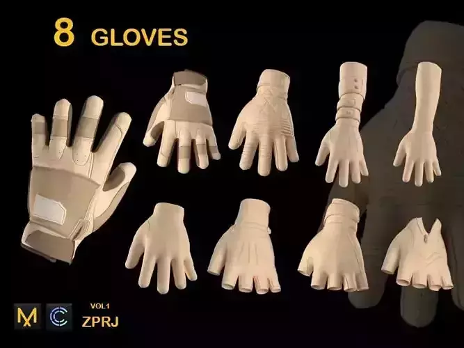 8 GLOVES 3D model 8 GLOVES 3D model