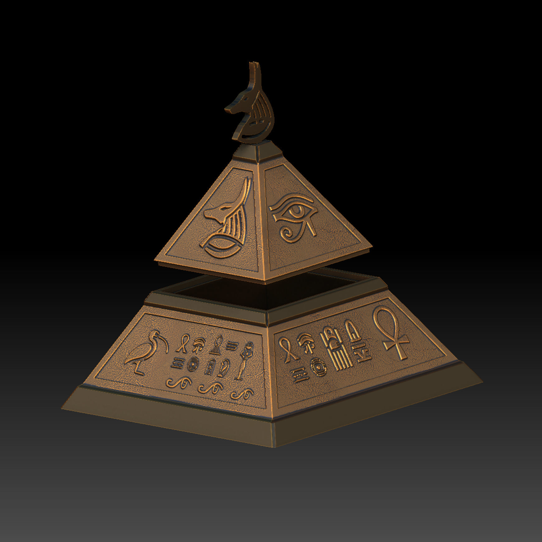Beautiful Pyramid-Shaped Box 3D print model_1