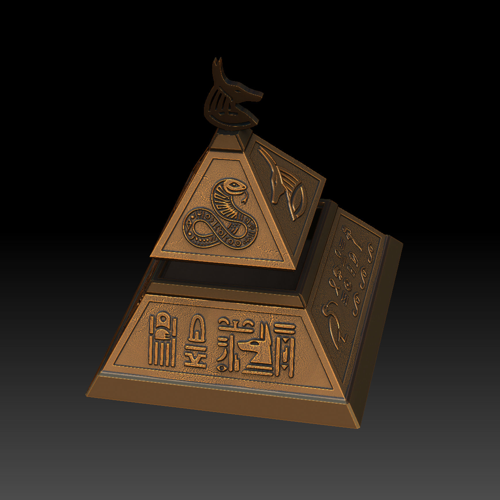 Beautiful Pyramid-Shaped Box 3D print model_3