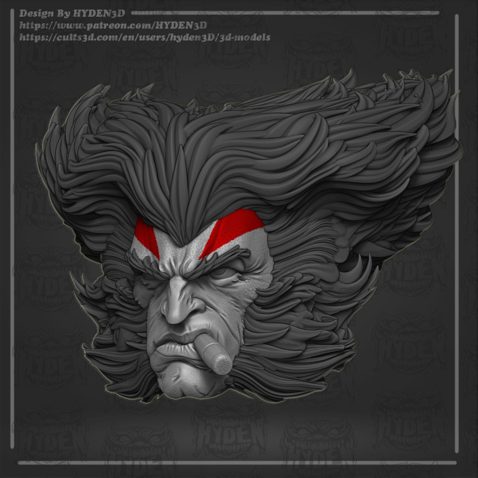 wolverine apocalypse head 3D print model_2