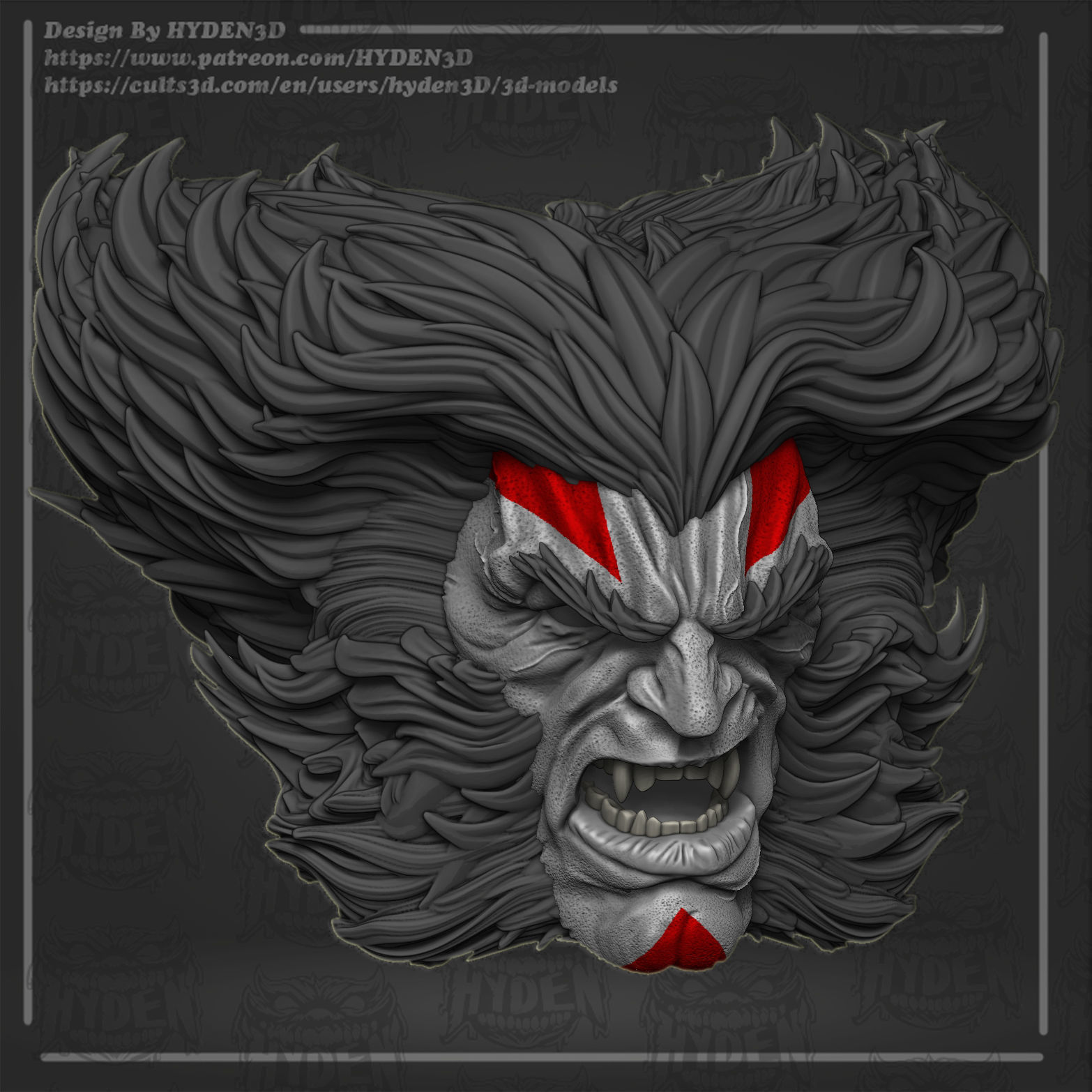 wolverine apocalypse head 3D print model_1