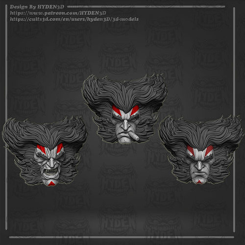 wolverine apocalypse head 3D print model