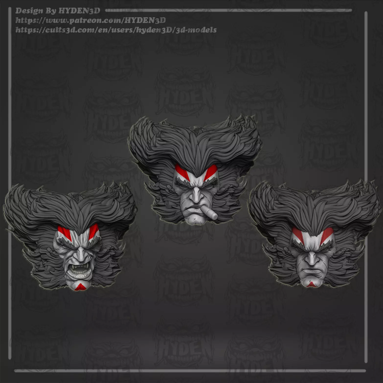 wolverine apocalypse head 3D print model_0