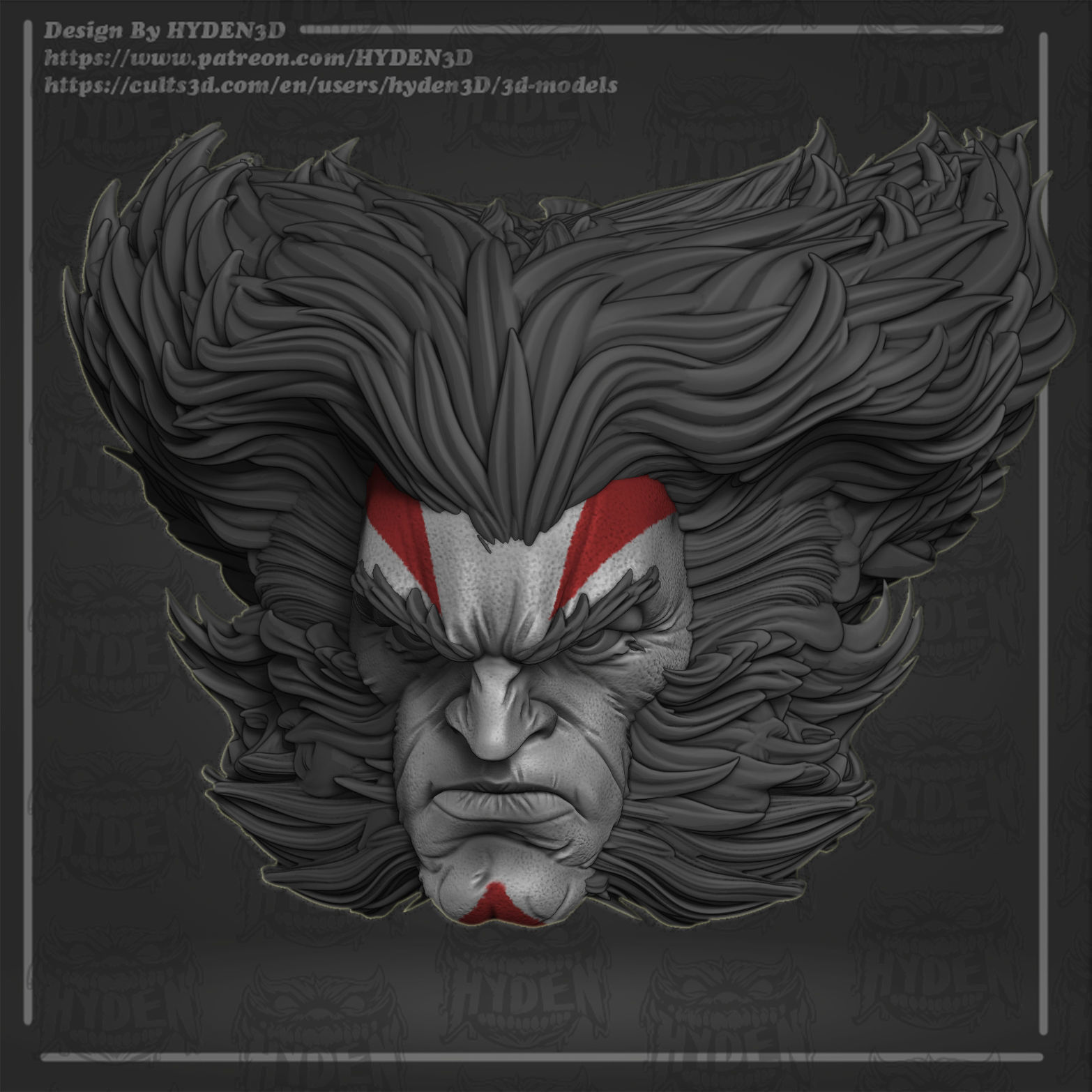 wolverine apocalypse head 3D print model_3