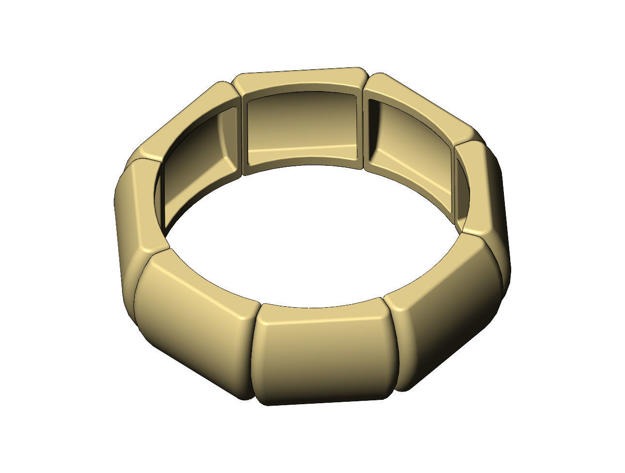Segmented dome 8 facetes ring US sizes 7to12 3D print model_5