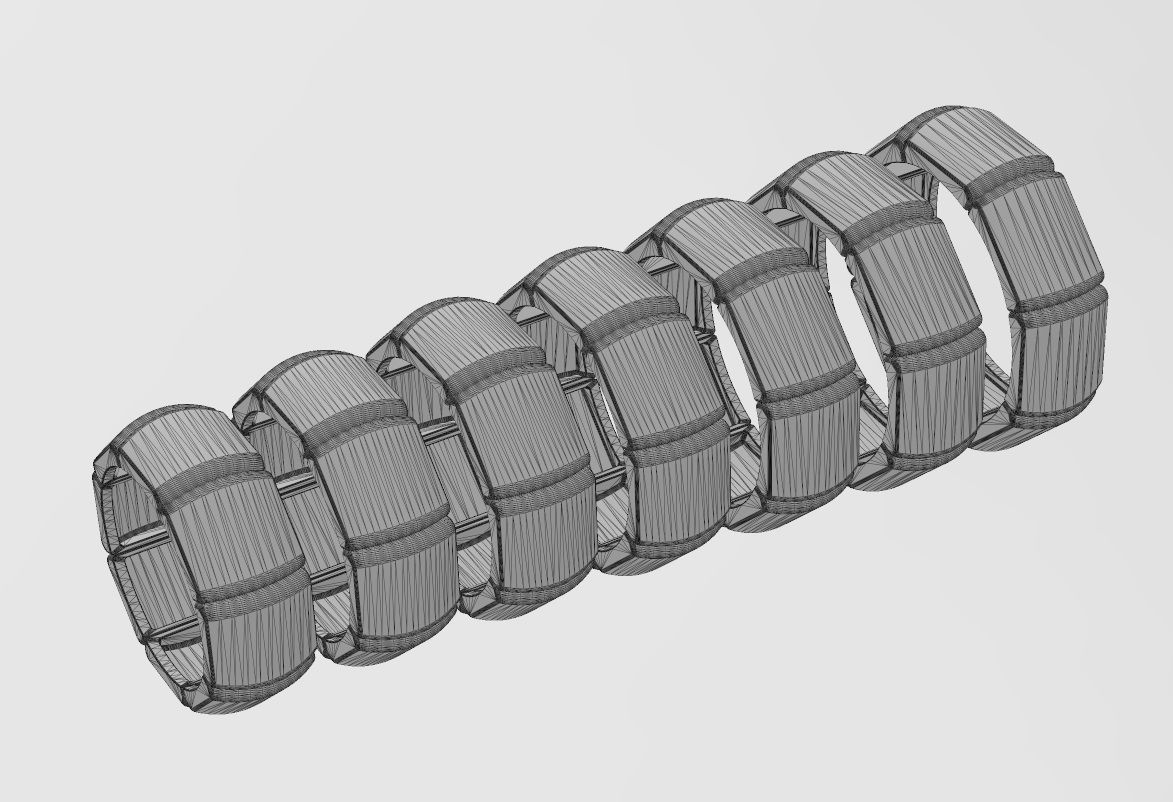 Segmented dome 8 facetes ring US sizes 7to12 3D print model_12