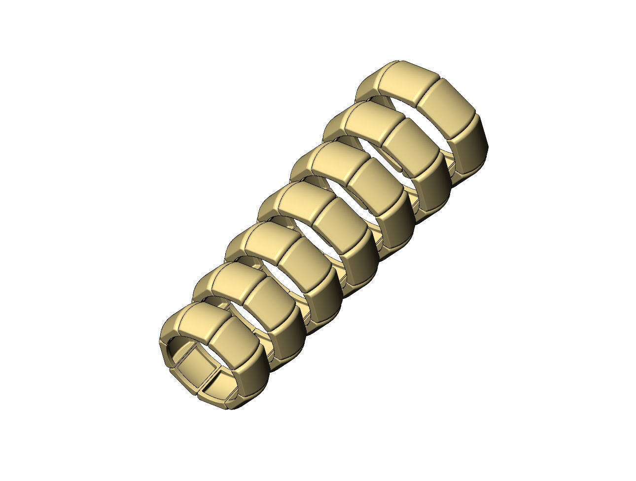 Segmented dome 8 facetes ring US sizes 7to12 3D print model_3