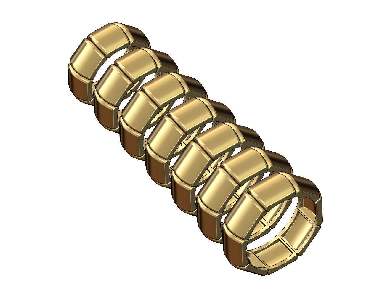 Segmented dome 8 facetes ring US sizes 7to12 3D print model_2