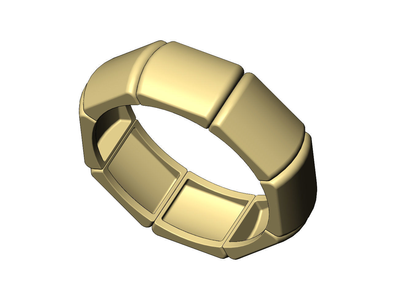 Segmented dome 8 facetes ring US sizes 7to12 3D print model_4